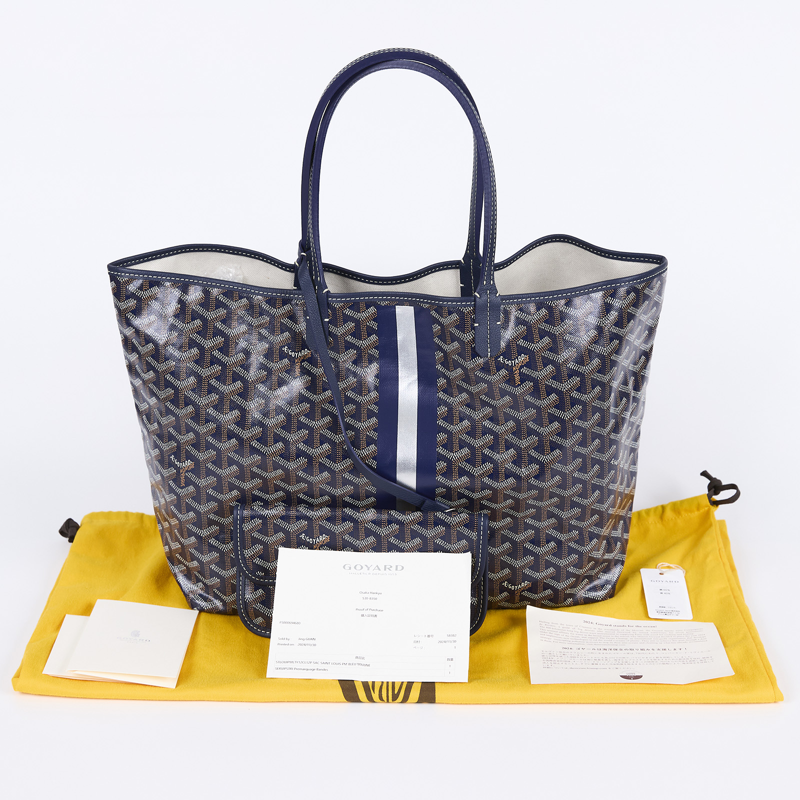 高雅德 GOYARD Saint Louis PM Bag 托特包 STLOUIPMLTY 深藍 Saint LOUIS PM 防塵袋/購買證明