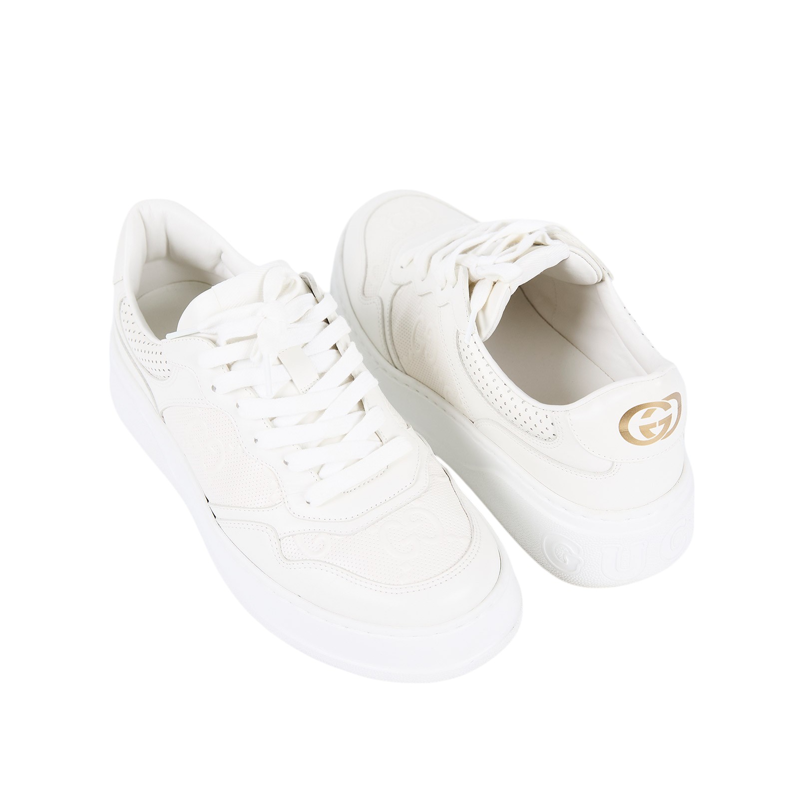 古馳 GUCCI GG 運動鞋 669582_85 原花壓紋白鞋 無附屬品