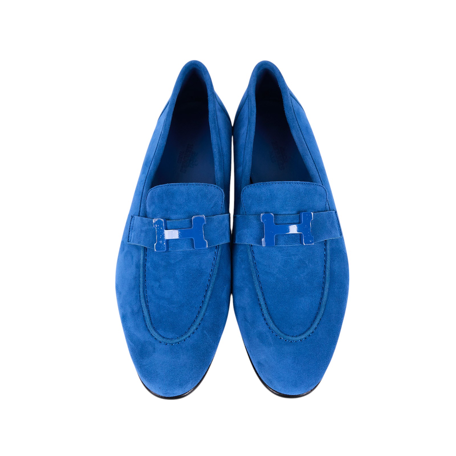 愛馬仕 Hermès Paris loafer 樂福鞋 PARISSL_39  藍麂皮H皮鞋 #39 無附屬品