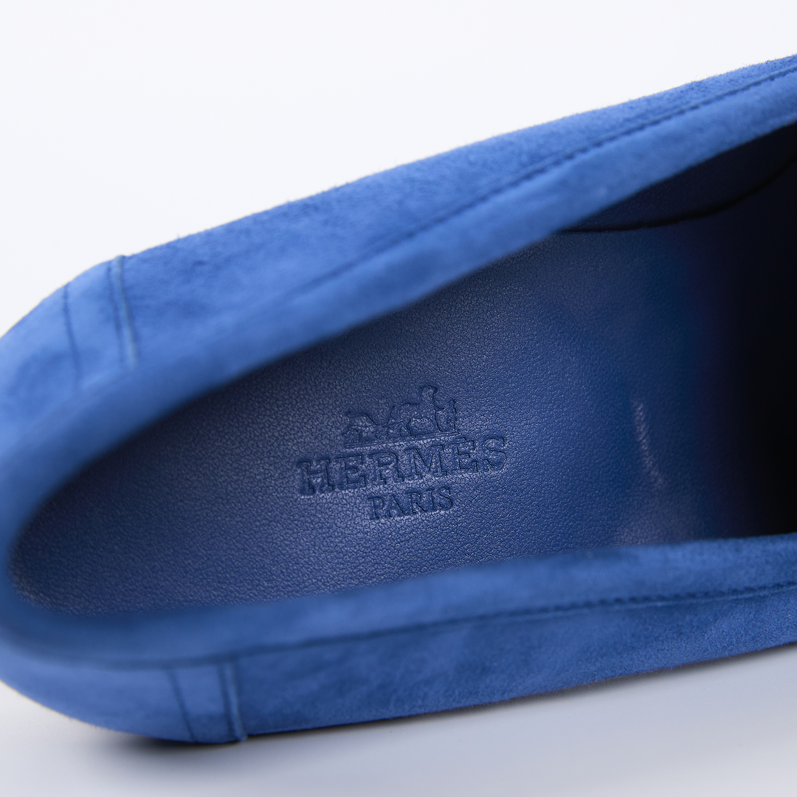 愛馬仕 Hermès Paris loafer 樂福鞋 PARISSL_39  藍麂皮H皮鞋 #39 無附屬品