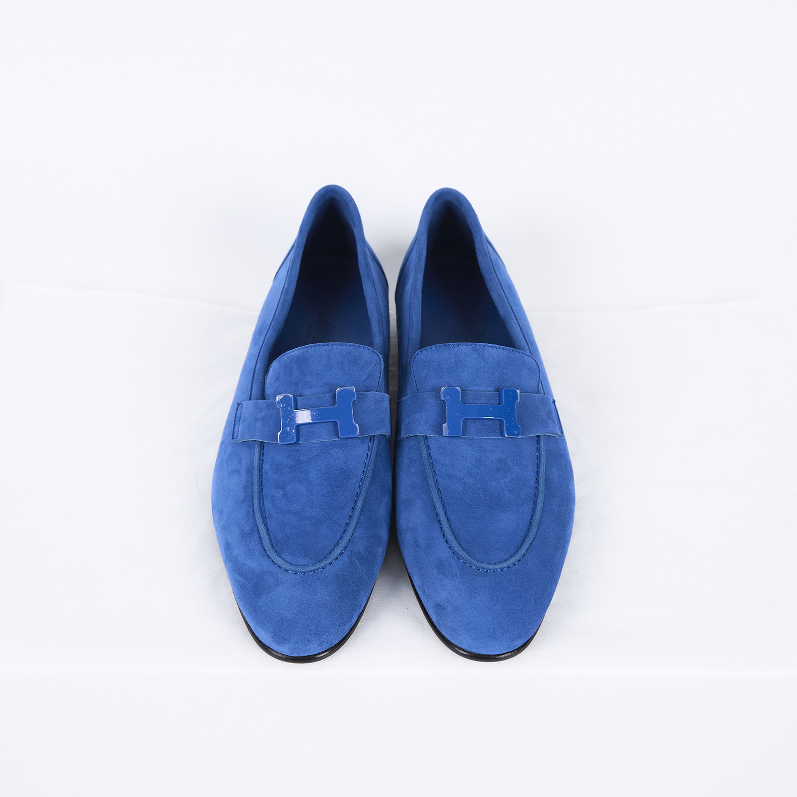 愛馬仕 Hermès Paris loafer 樂福鞋 PARISSL_39  藍麂皮H皮鞋 #39 無附屬品