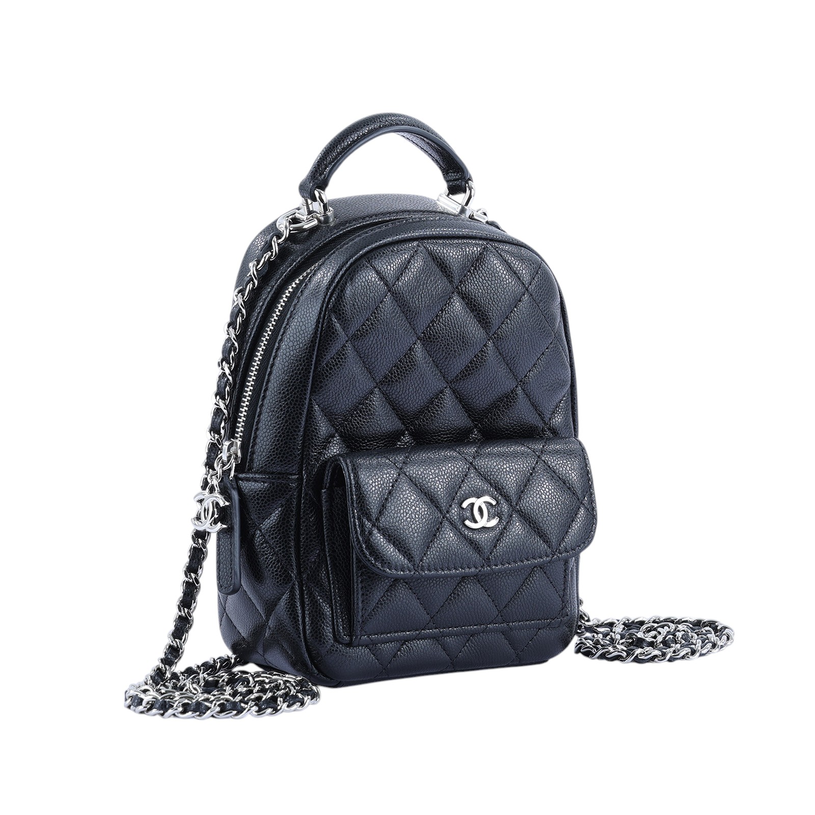 香奈兒 CHANEL 經典 迷你 後背包 AP3753 晶片款 黑金荔枝迷你後背包 原廠盒子/防塵袋/國外購買證明
