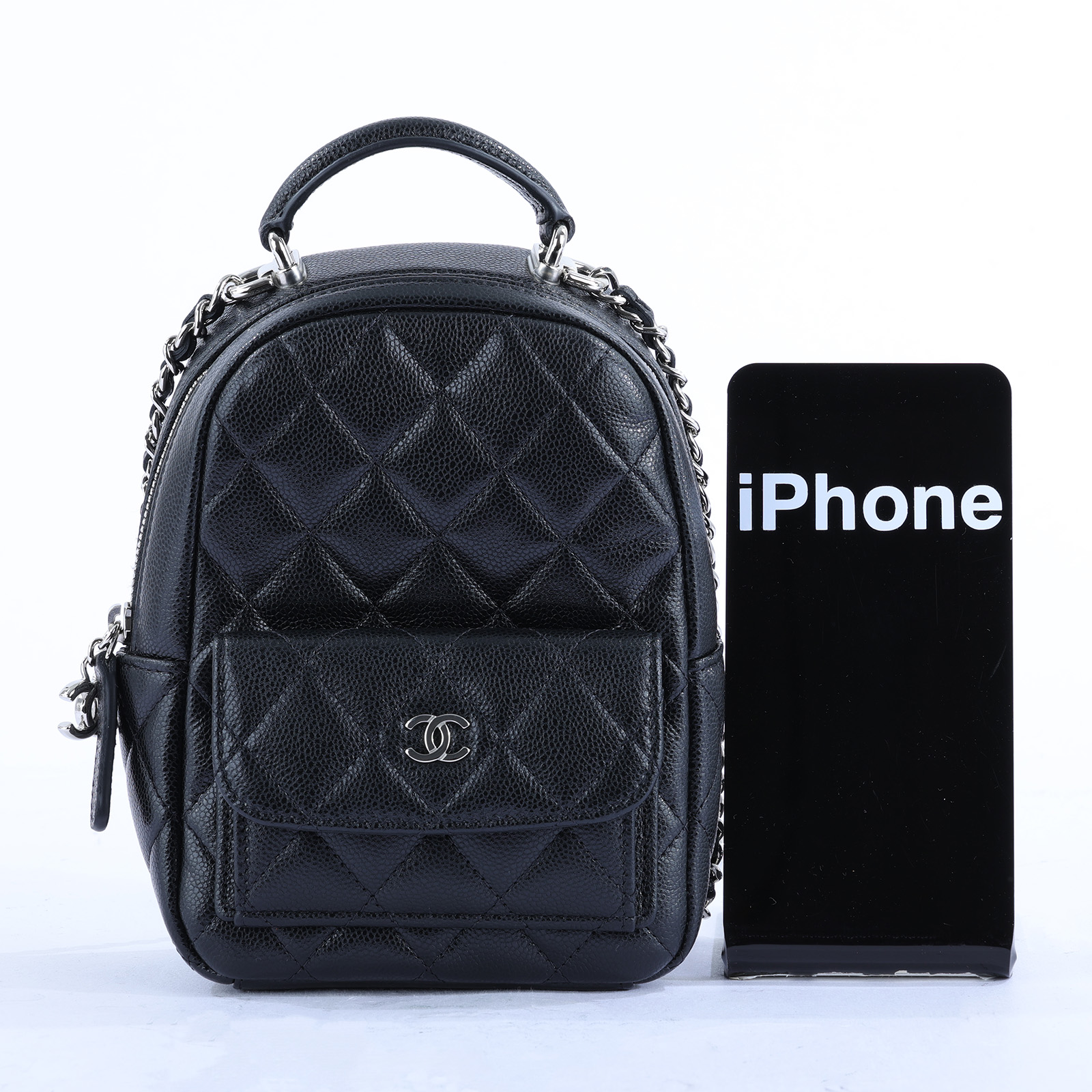 香奈兒 CHANEL 經典 迷你 後背包 AP3753 晶片款 黑金荔枝迷你後背包 原廠盒子/防塵袋/國外購買證明