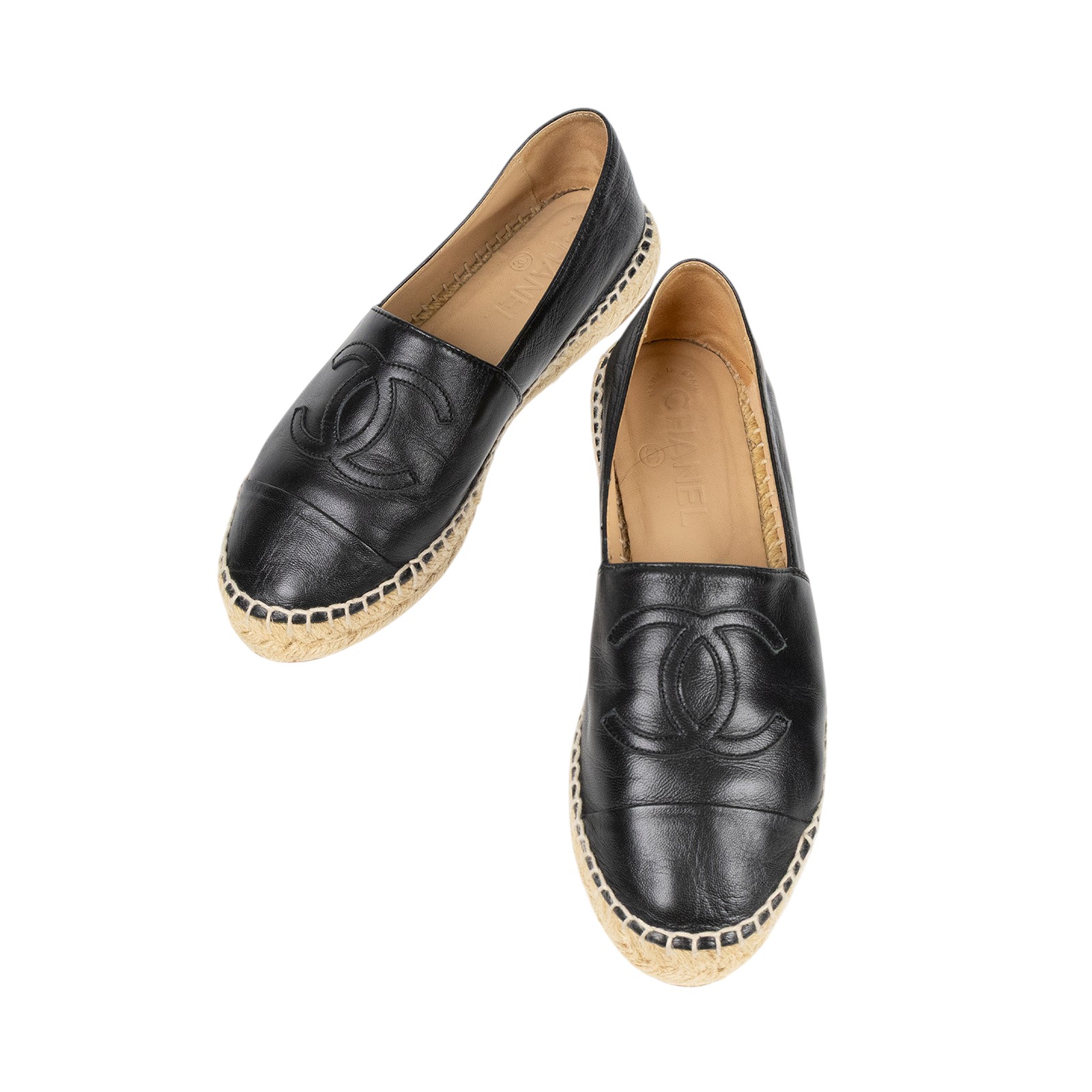 香奈兒 CHANEL Espadrilles 漁夫鞋 G29762_36 黑雙C鉛筆鞋 原廠盒子/防塵袋