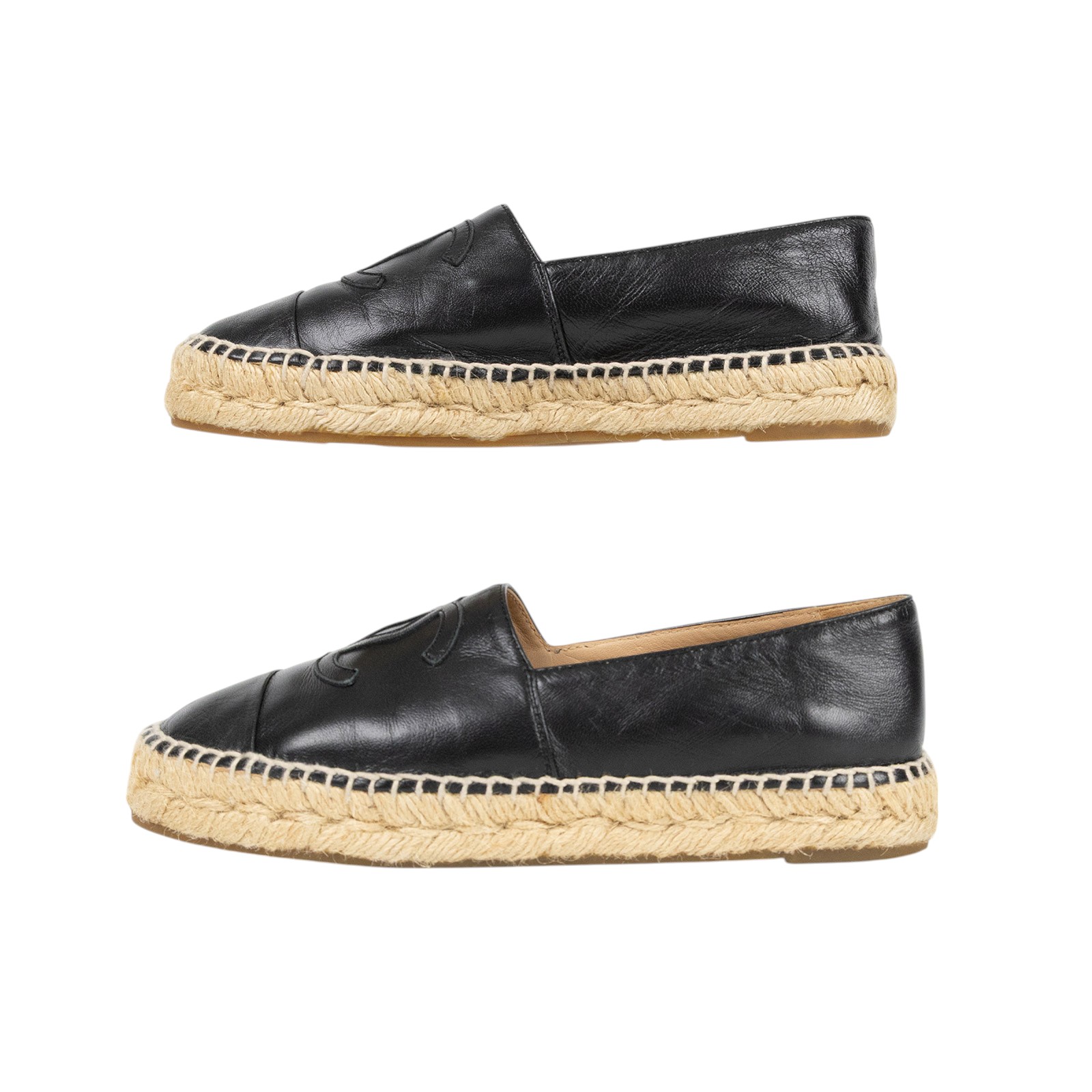 香奈兒 CHANEL Espadrilles 漁夫鞋 G29762_36 黑雙C鉛筆鞋 原廠盒子/防塵袋