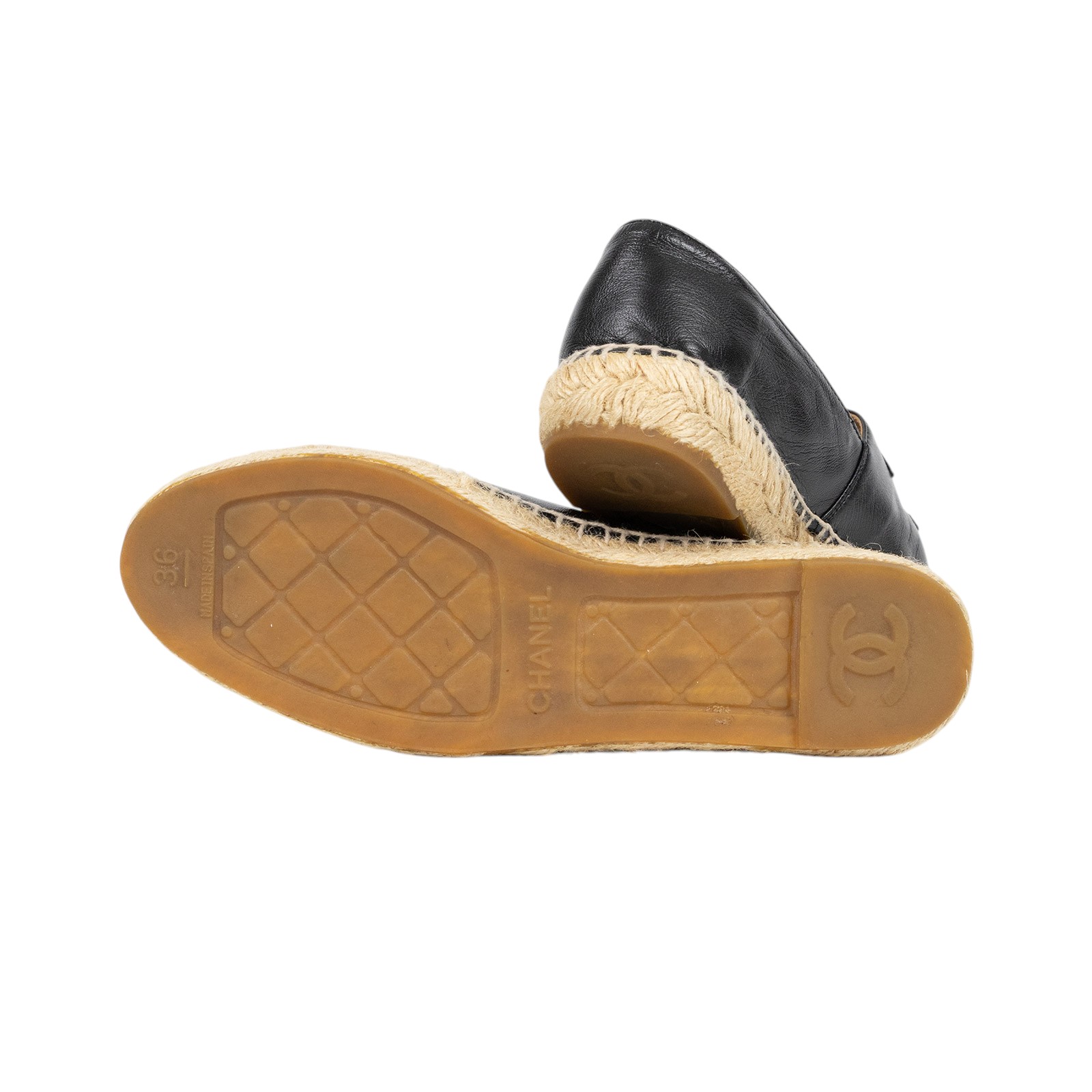 香奈兒 CHANEL Espadrilles 漁夫鞋 G29762_36 黑雙C鉛筆鞋 原廠盒子/防塵袋