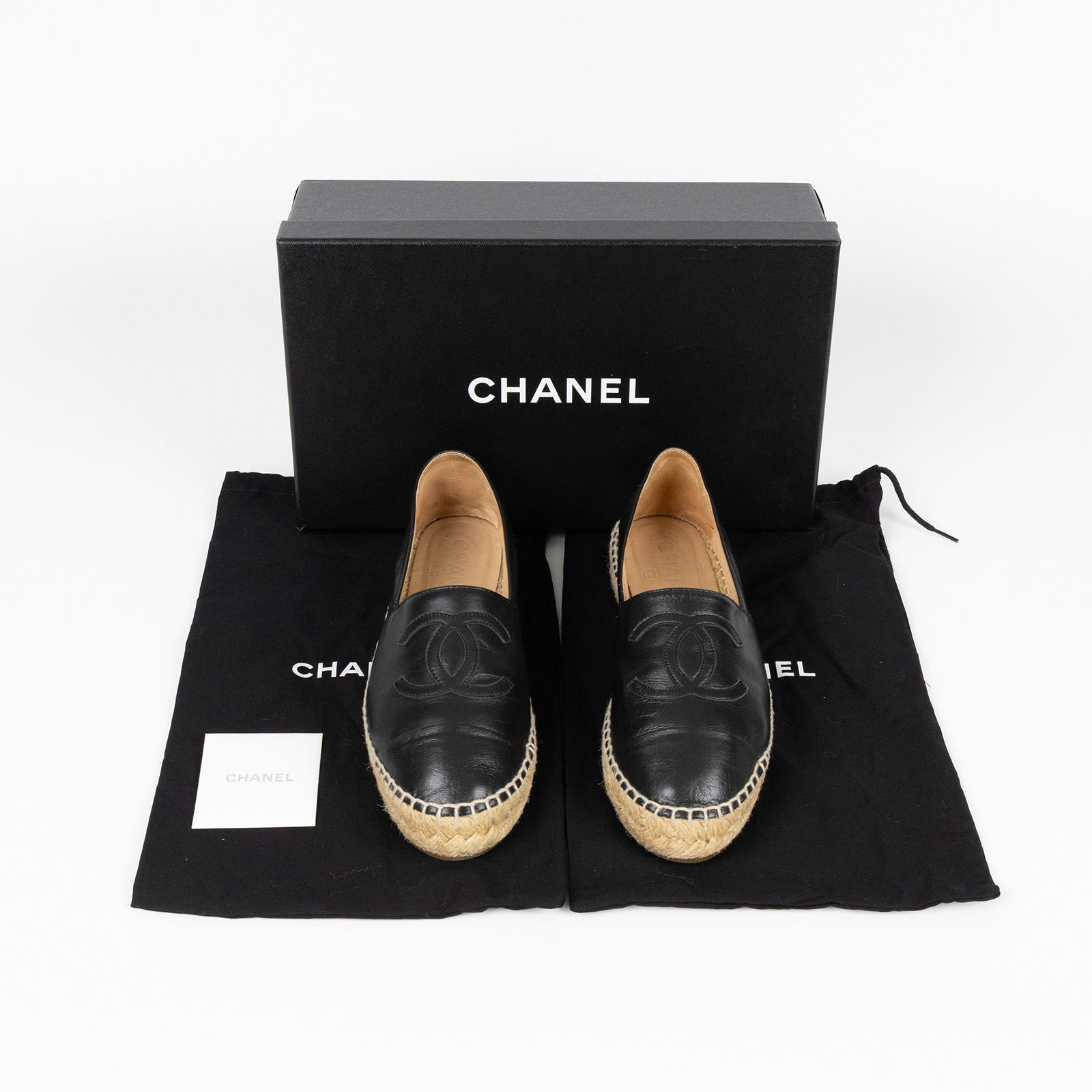 香奈兒 CHANEL Espadrilles 漁夫鞋 G29762_36 黑雙C鉛筆鞋 原廠盒子/防塵袋