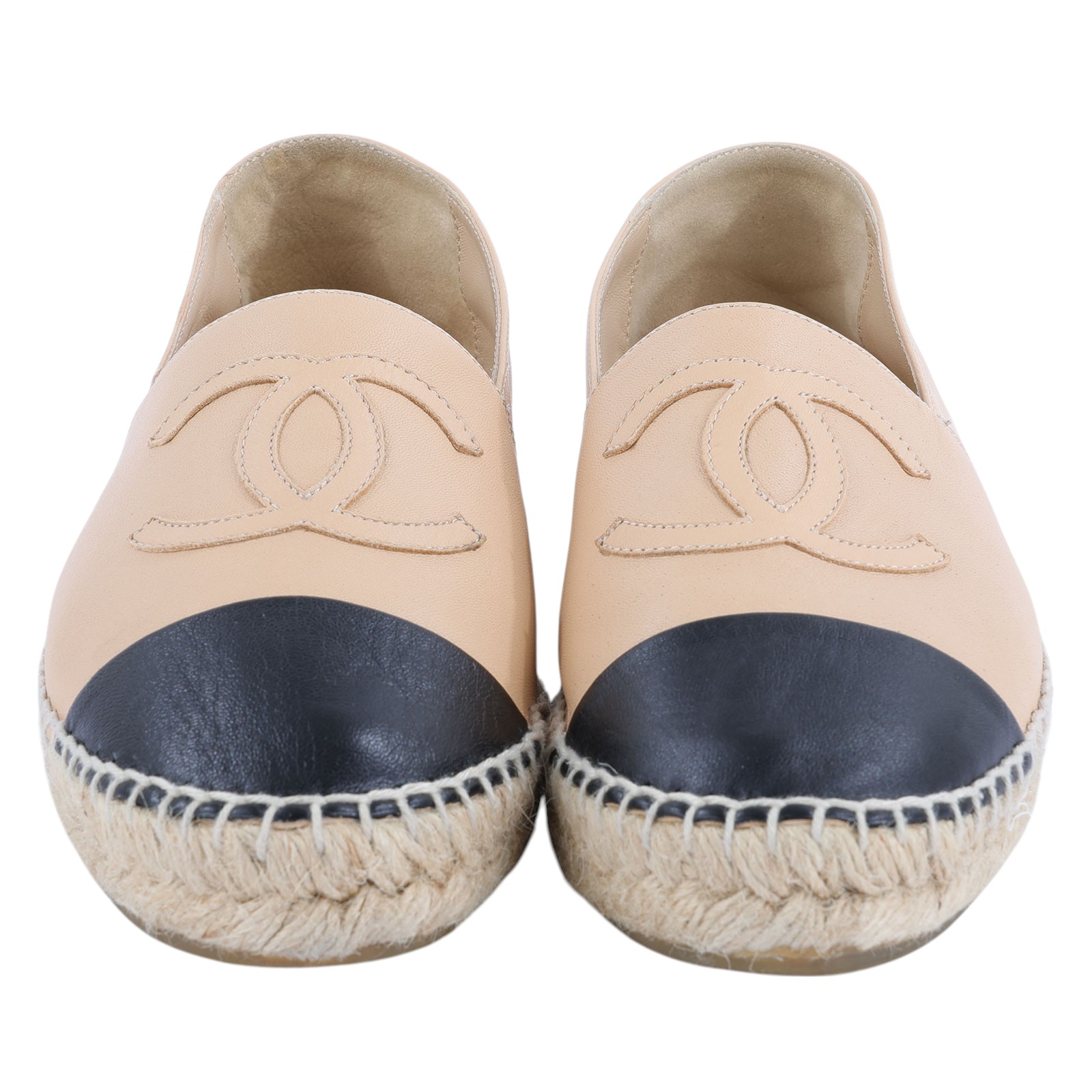 香奈兒 CHANEL Espadrilles 漁夫鞋 G29762_37 粉膚草編鞋 原廠盒子