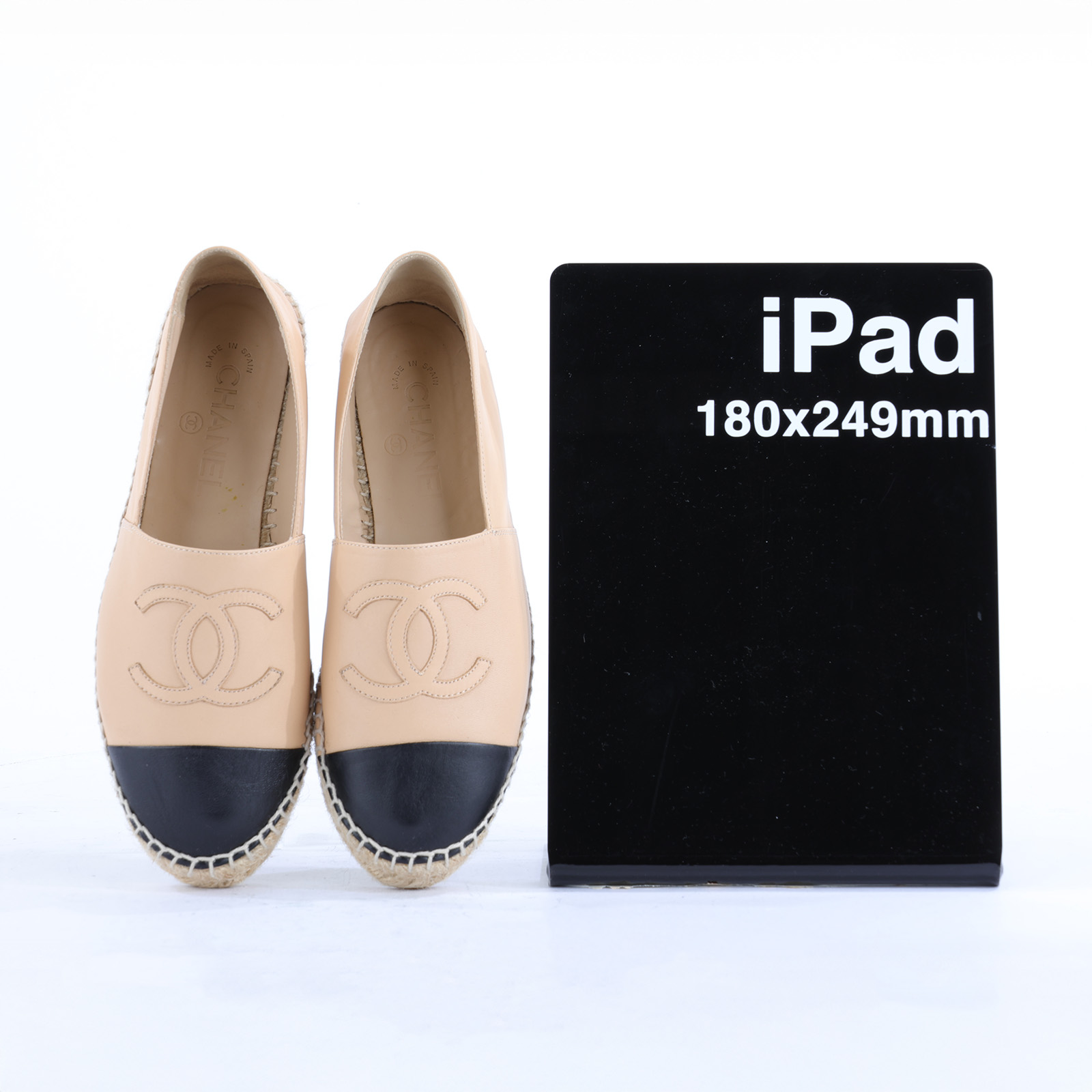 香奈兒 CHANEL Espadrilles 漁夫鞋 G29762_37 粉膚草編鞋 原廠盒子
