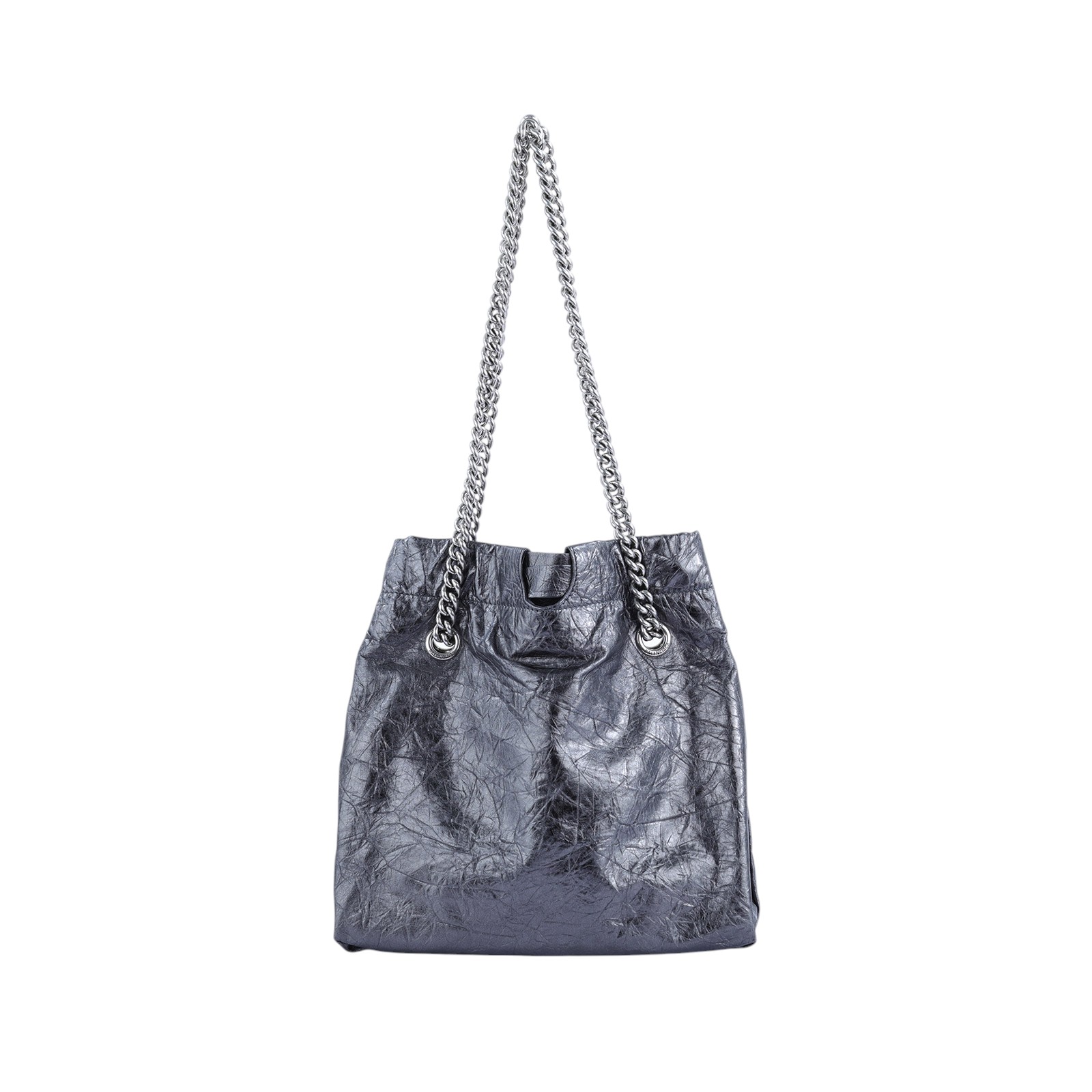 巴黎世家 BALENCIAGA Crush 束口購物包 小型 742942210IT 鐵灰CRUSH小號 防塵袋