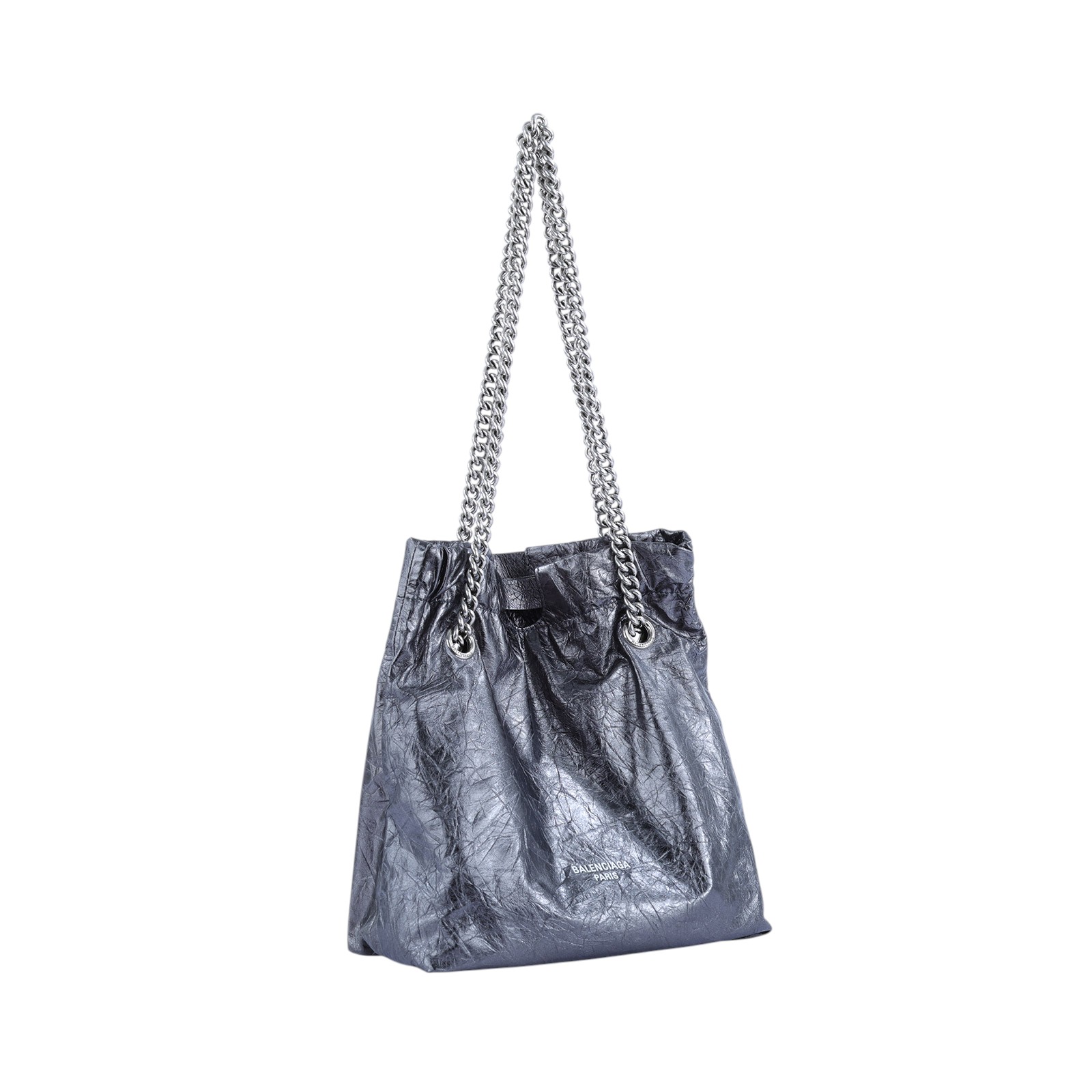 巴黎世家 BALENCIAGA Crush 束口購物包 小型 742942210IT 鐵灰CRUSH小號 防塵袋