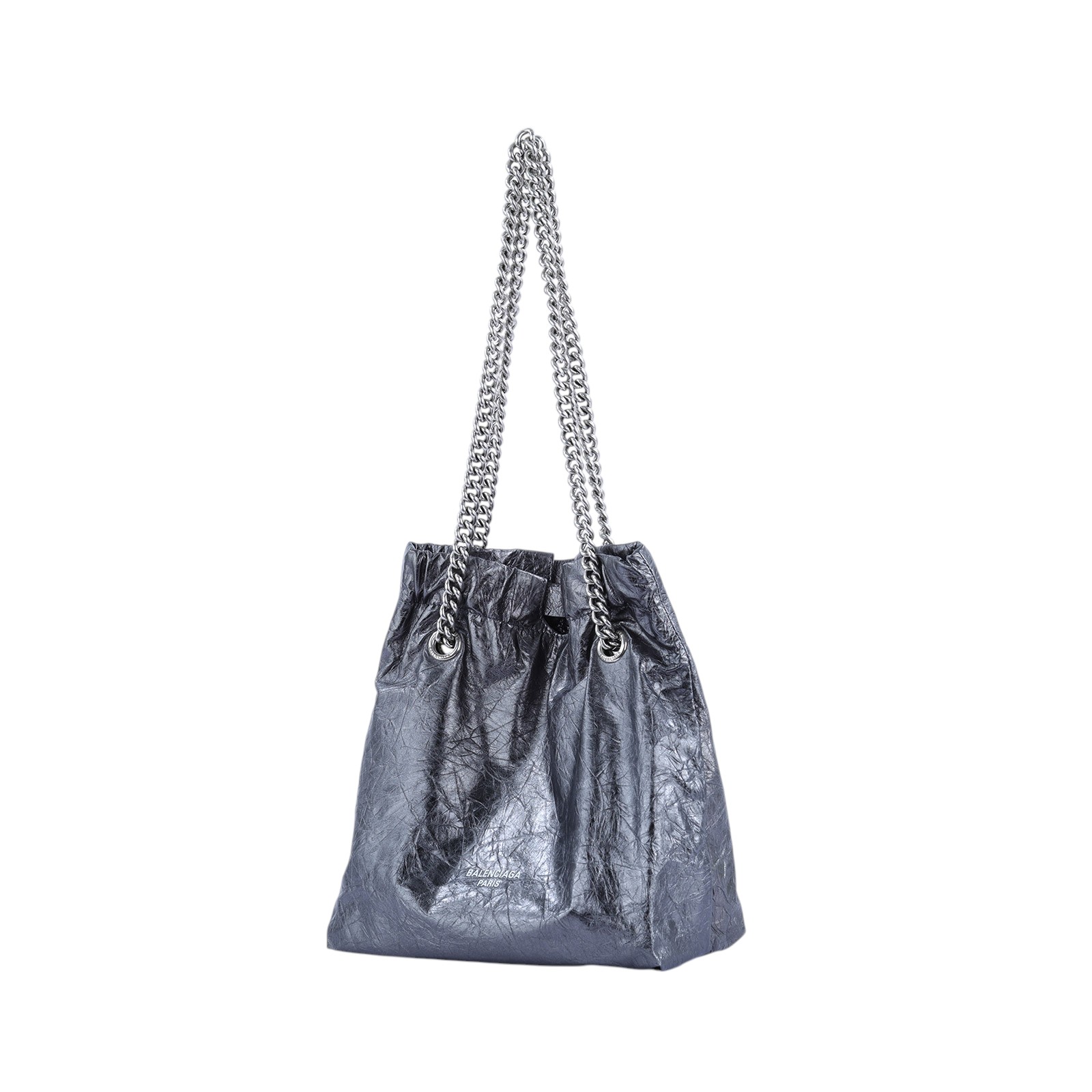 巴黎世家 BALENCIAGA Crush 束口購物包 小型 742942210IT 鐵灰CRUSH小號 防塵袋