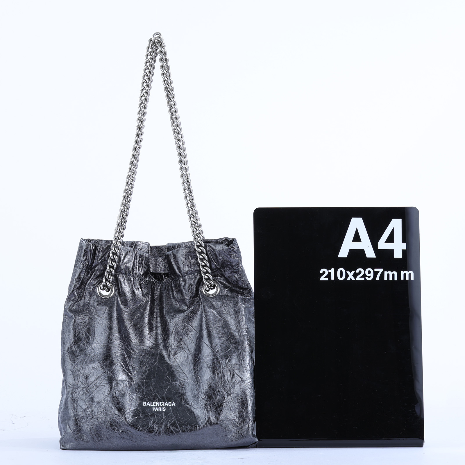 巴黎世家 BALENCIAGA Crush 束口購物包 小型 742942210IT 鐵灰CRUSH小號 防塵袋