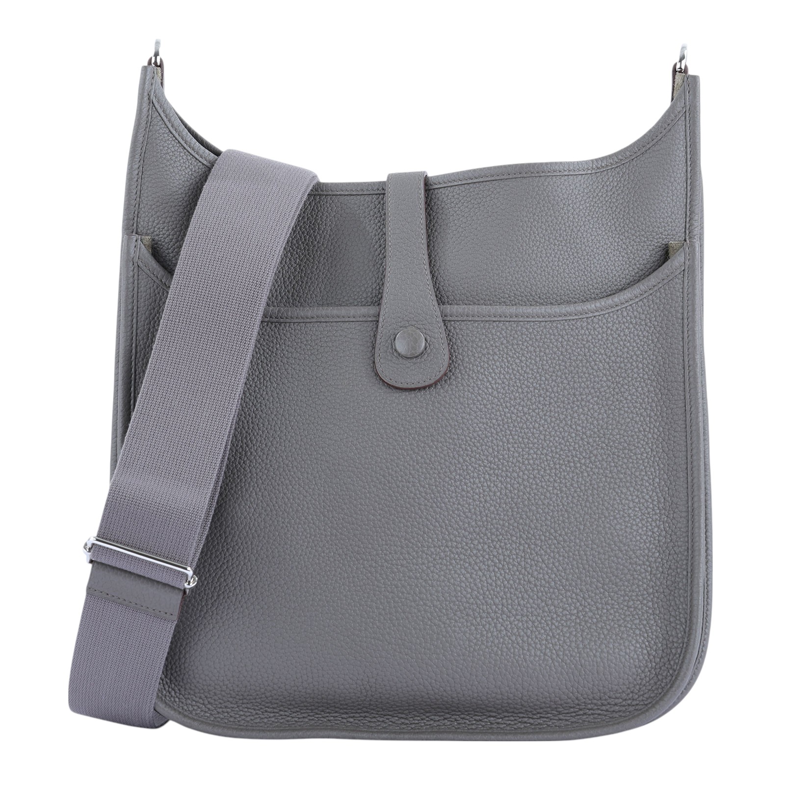 愛馬仕 Hermès Evelyne Bag 伊芙琳包 29 馬蹄型 EV29 口O刻 灰EVELYNE 29 原廠盒子/防塵袋