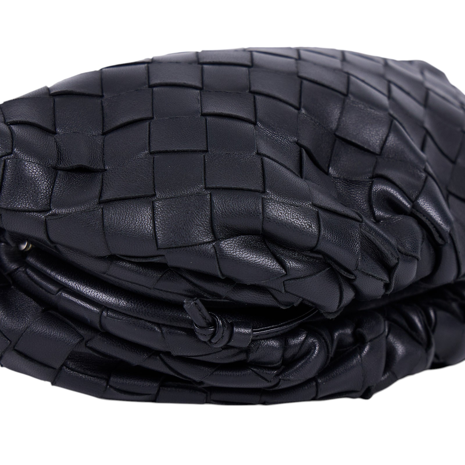 寶緹嘉 BOTTEGA VENETA 迷你Pouch手拿包 585852 黑色編織雲朵包 防塵袋
