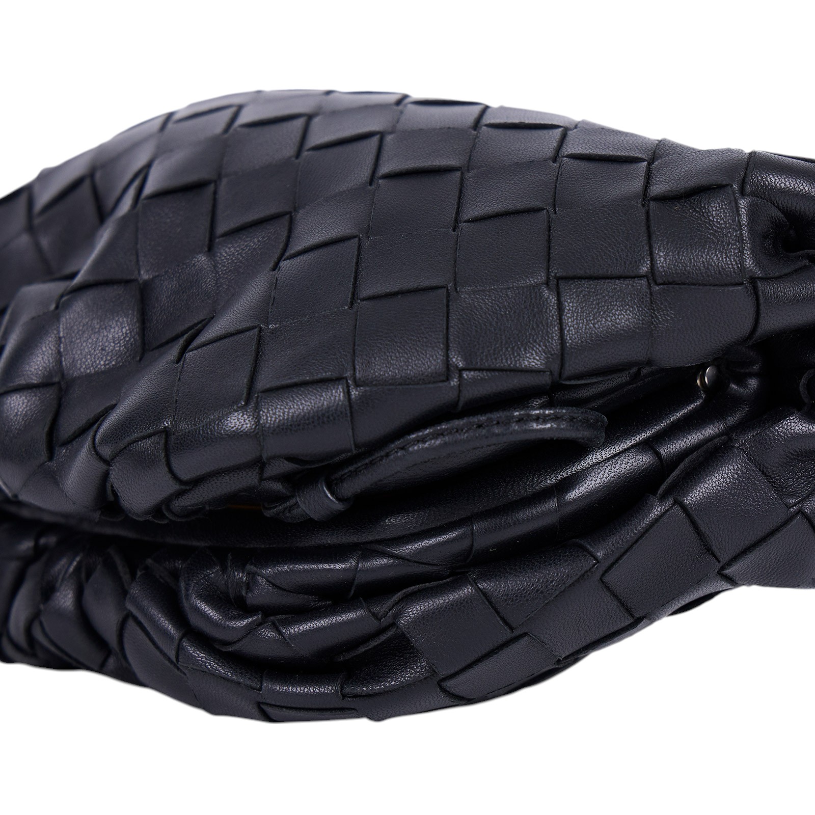 寶緹嘉 BOTTEGA VENETA 迷你Pouch手拿包 585852 黑色編織雲朵包 防塵袋