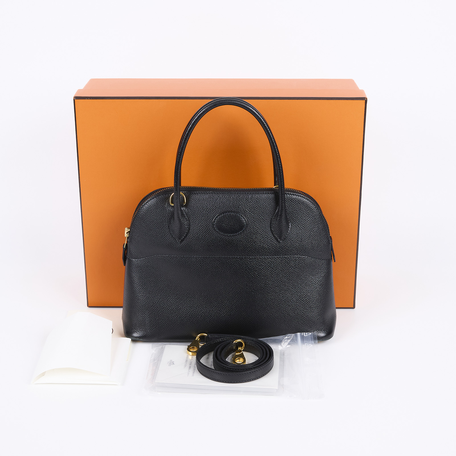 愛馬仕 Hermès Bolide Bag 柏莉包 27 BL27 Z刻 黑BOLIDE27 原廠盒子/雨衣/背帶/購買證明