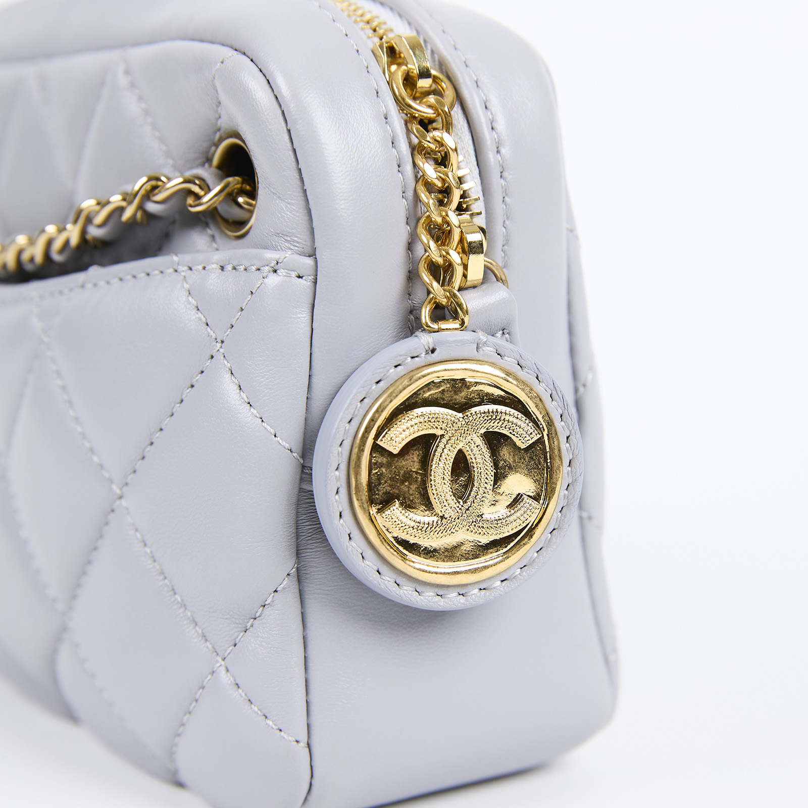 香奈兒 CHANEL Camera Case 相機包 AS5190 晶片款 灰色相機包 原廠盒子/防塵袋