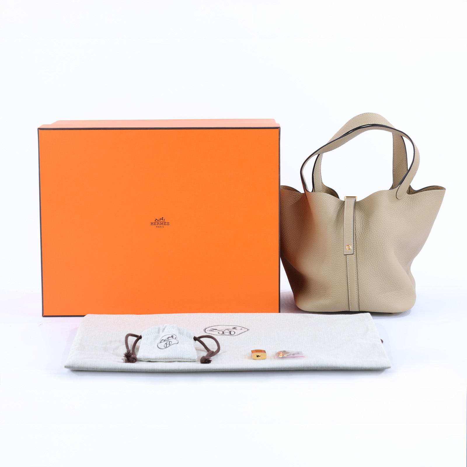 愛馬仕 Hermès Picotin Lock 22 菜籃子包 PT22 K刻 色號S2 TC 風衣灰PICOTIN22 原廠盒子/防塵袋/鎖組