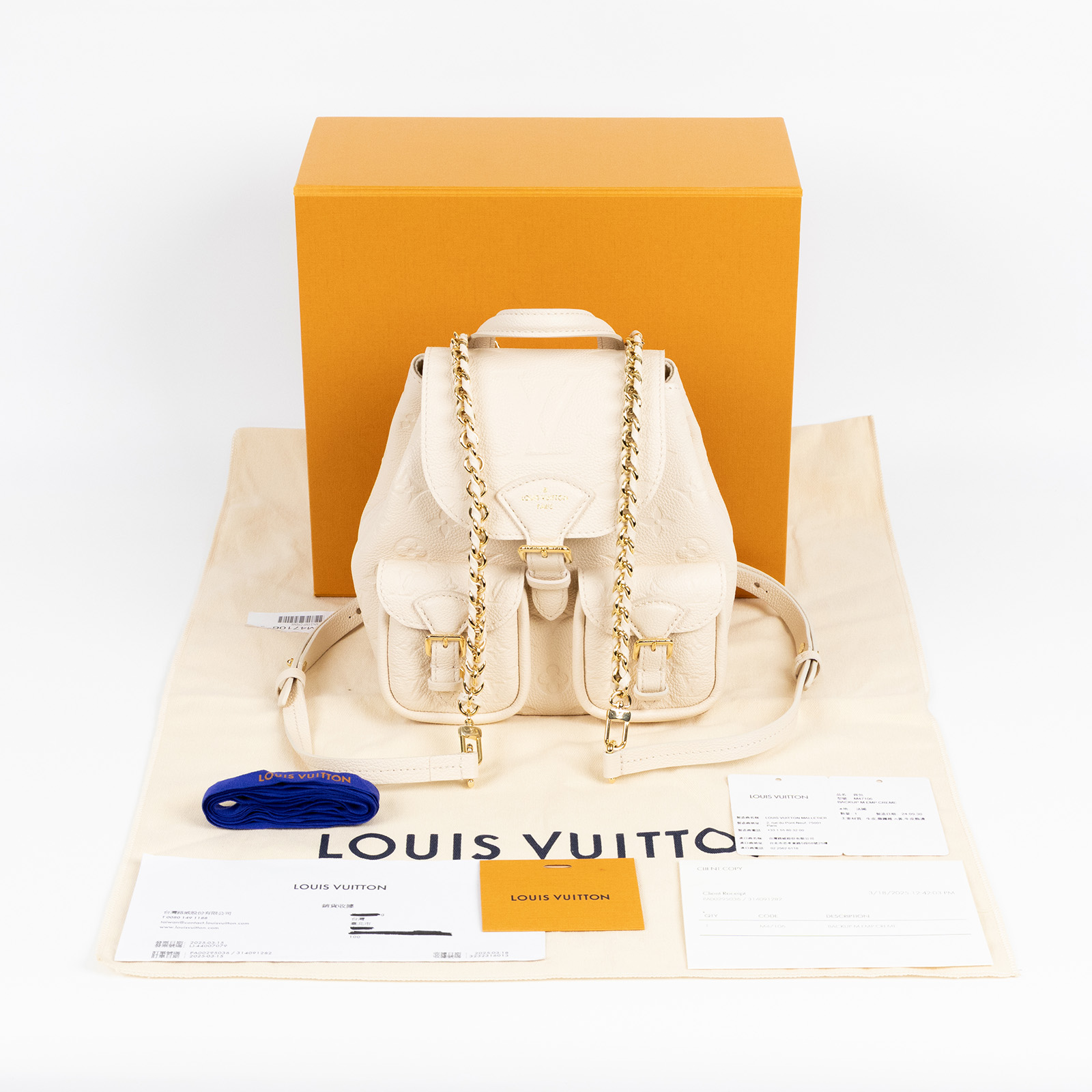 路易威登 LOUIS VUITTON Backup 後背包 奶油色 M47106 晶片款 白BACKUP後背包 原廠盒子/防塵袋/購買證明