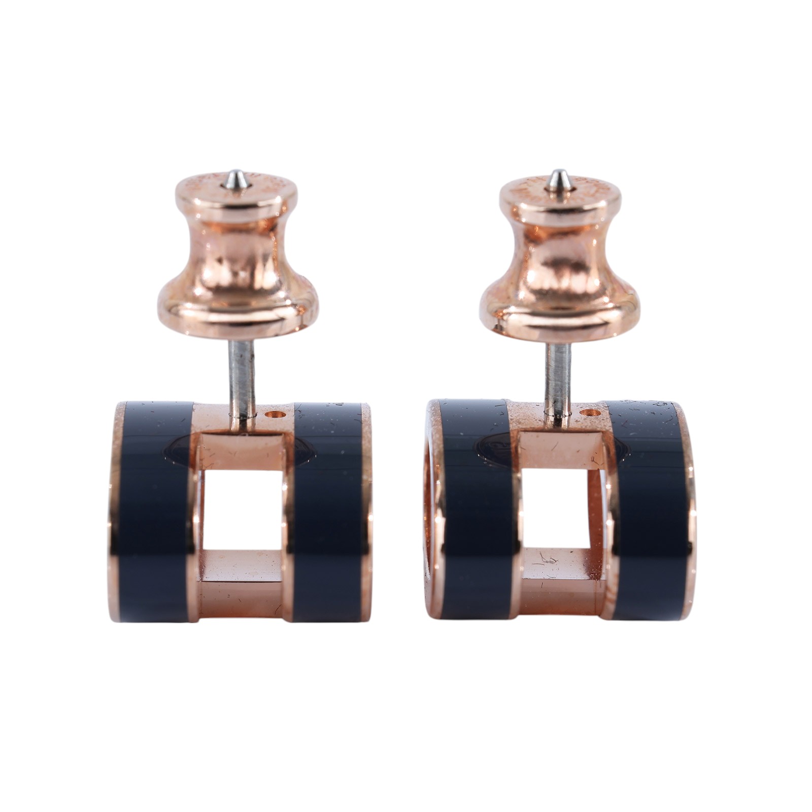 愛馬仕 Hermès Mini Pop H 耳釘 POPHE  深藍MINI POP H耳環 原廠盒子