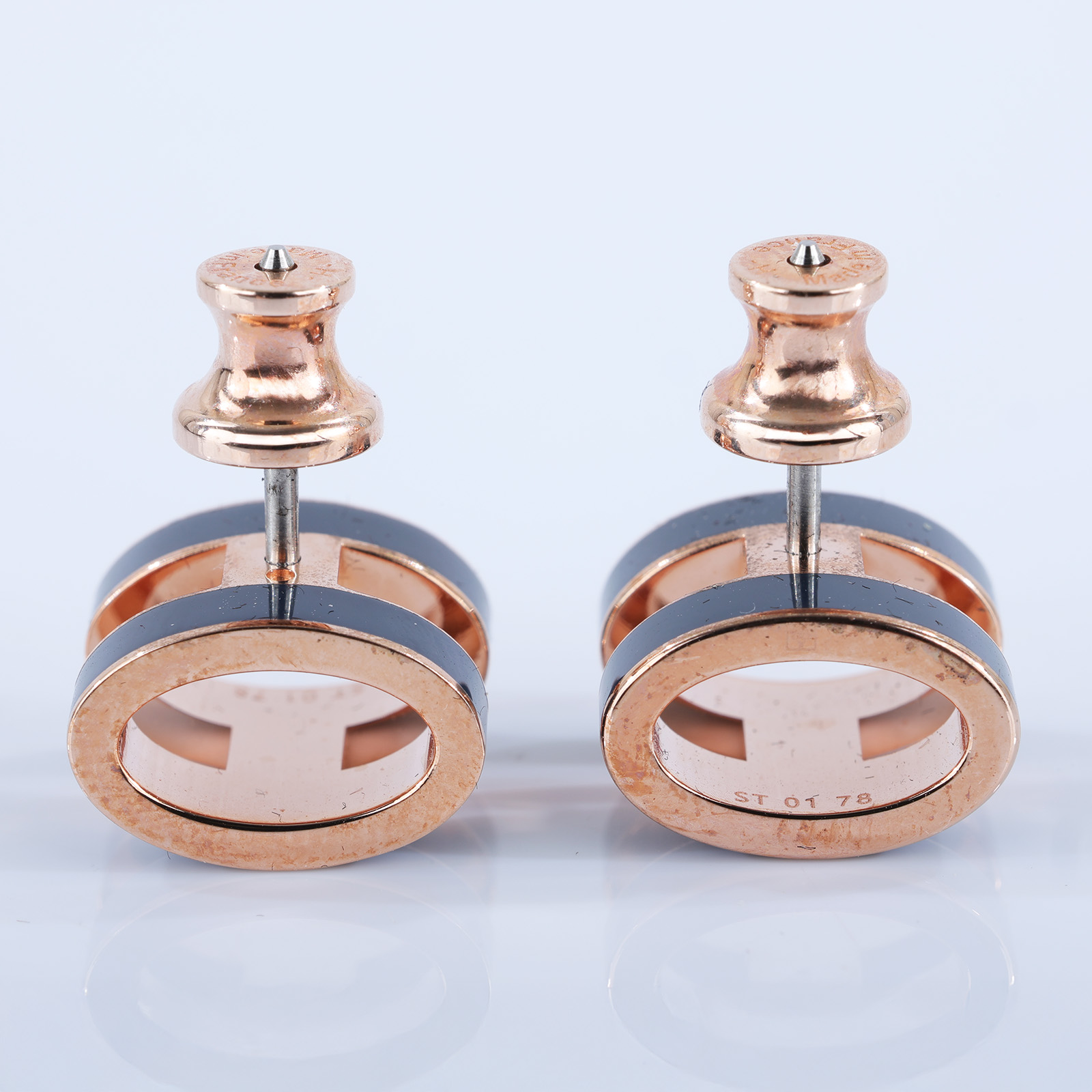 愛馬仕 Hermès Mini Pop H 耳釘 POPHE  深藍MINI POP H耳環 原廠盒子