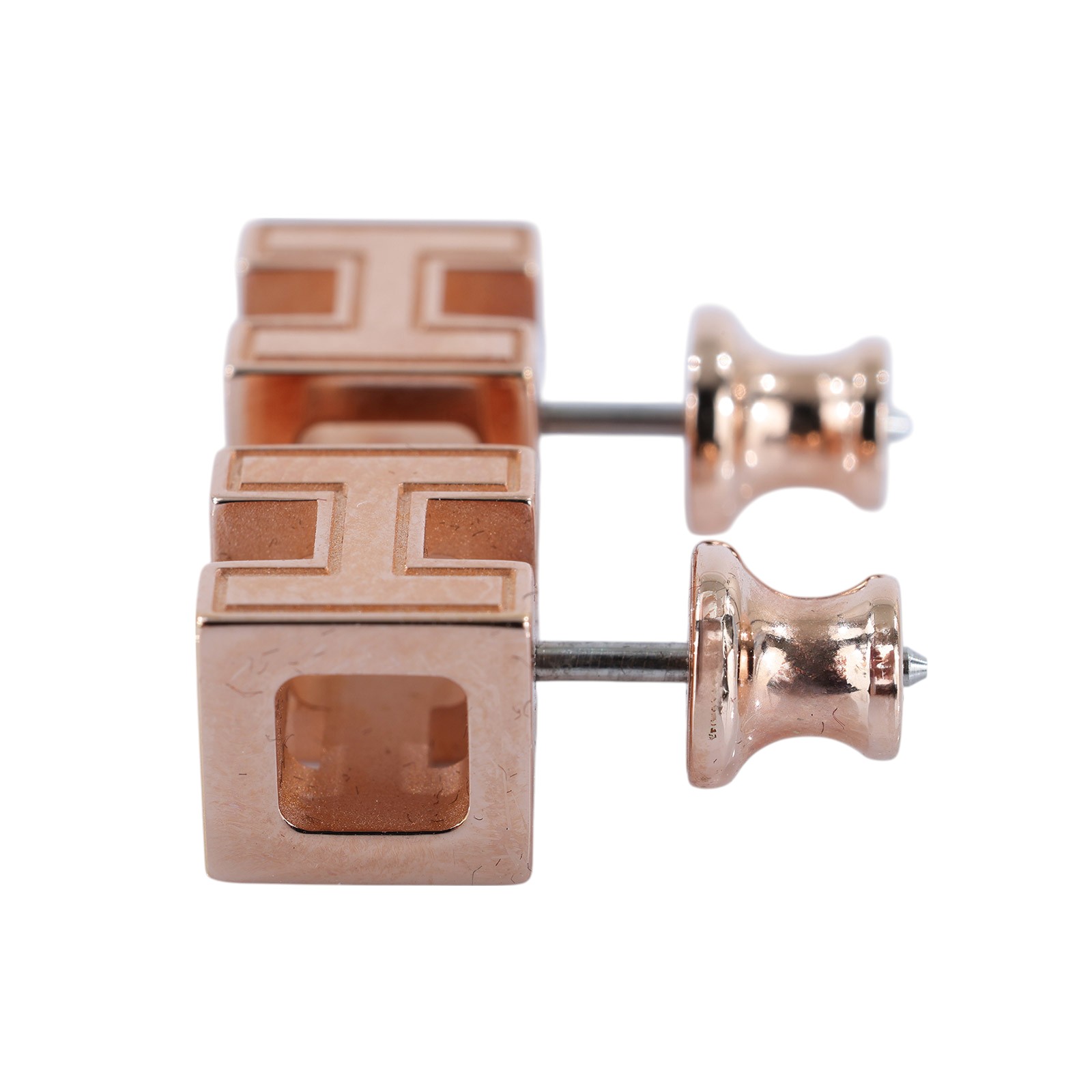 愛馬仕 Hermès Cage dH earrings 耳釘   白方塊立體耳環 原廠盒子