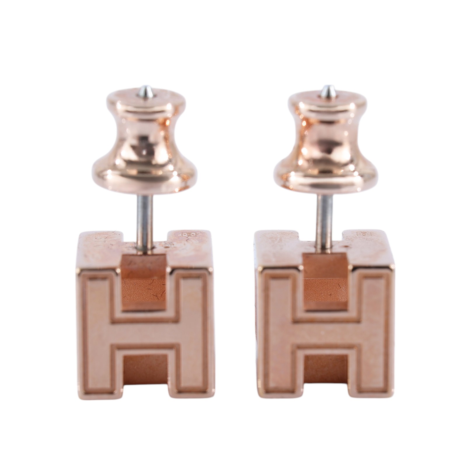 愛馬仕 Hermès Cage dH earrings 耳釘   白方塊立體耳環 原廠盒子