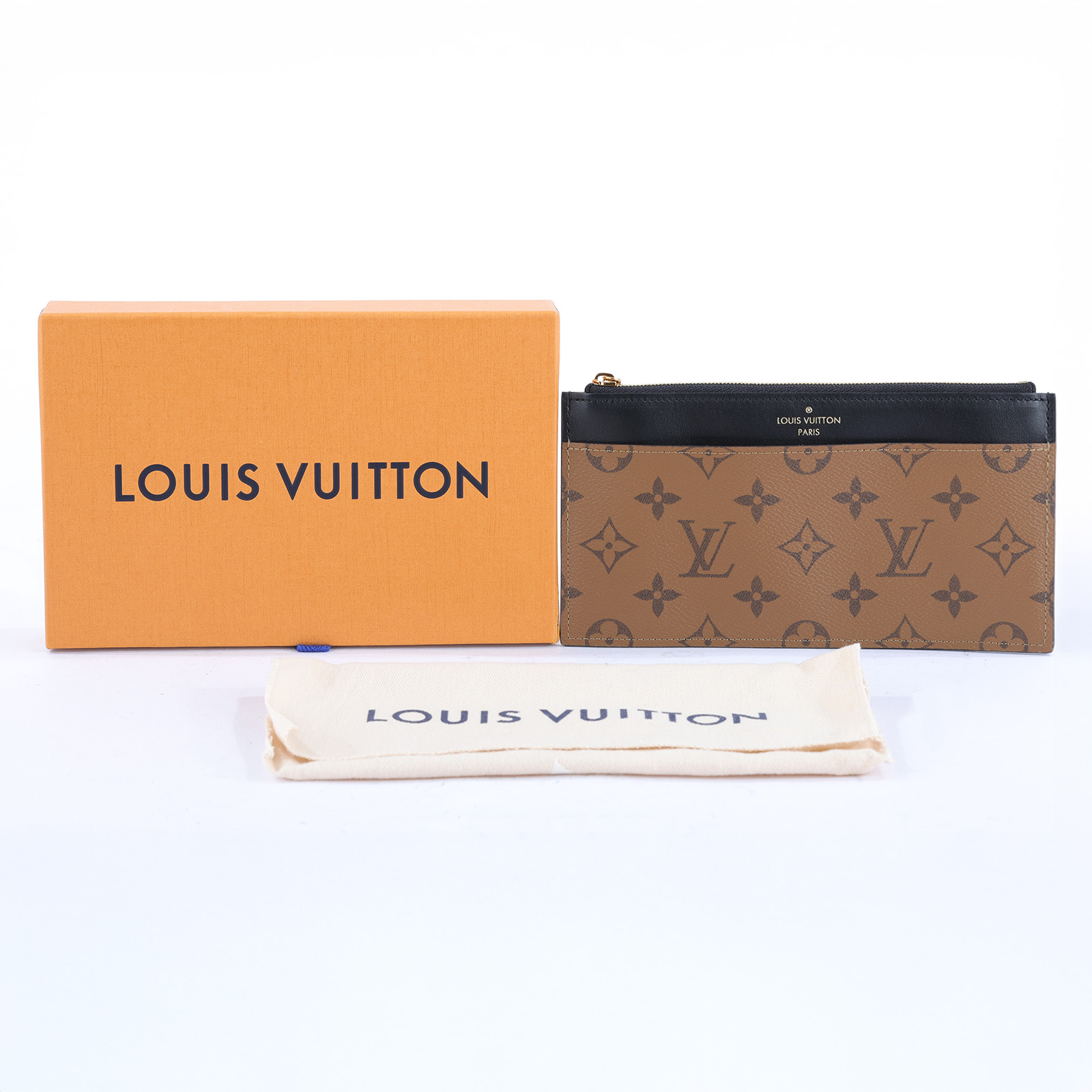 路易威登 LOUIS VUITTON Slim Purse 卡片夾 M80390 晶片款 雙色錢夾 防塵袋/原廠盒子