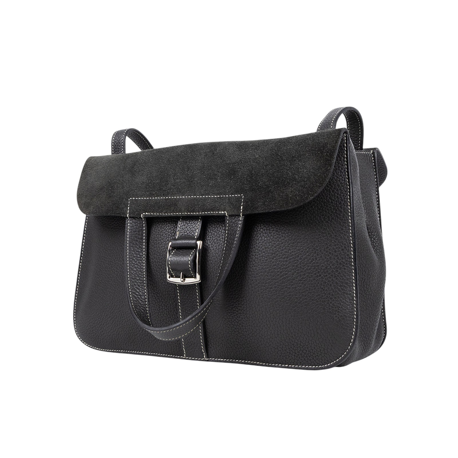 愛馬仕 Hermès Halzan 31 手拿 手提 肩背 斜背包 HZ31 T刻 深灰 HALZAN31 原廠盒子/防塵袋