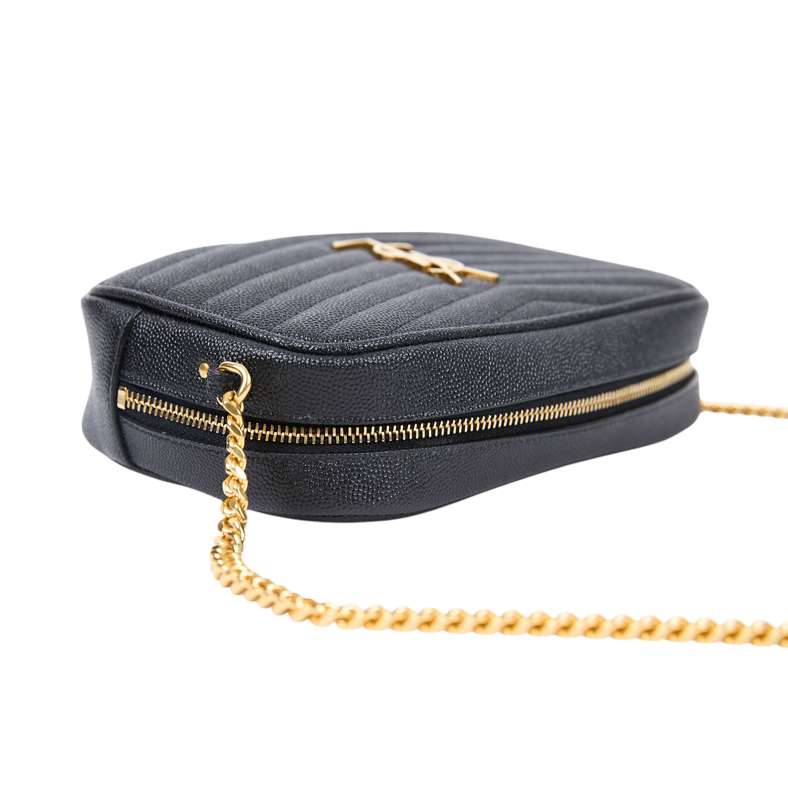 聖羅蘭 YSL SAINT LAURENT Lou 迷你相機包 ALM6180571020 黑金魚子醬相機包 原廠盒子/防塵袋