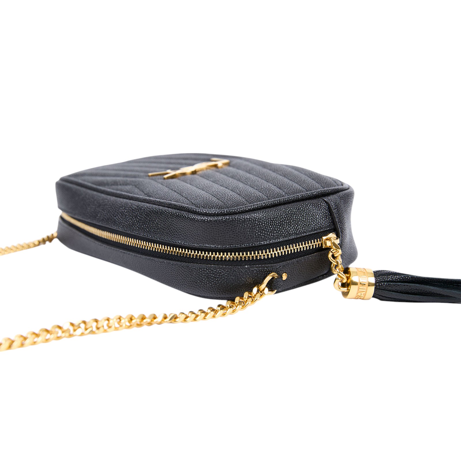 聖羅蘭 YSL SAINT LAURENT Lou 迷你相機包 ALM6180571020 黑金魚子醬相機包 原廠盒子/防塵袋