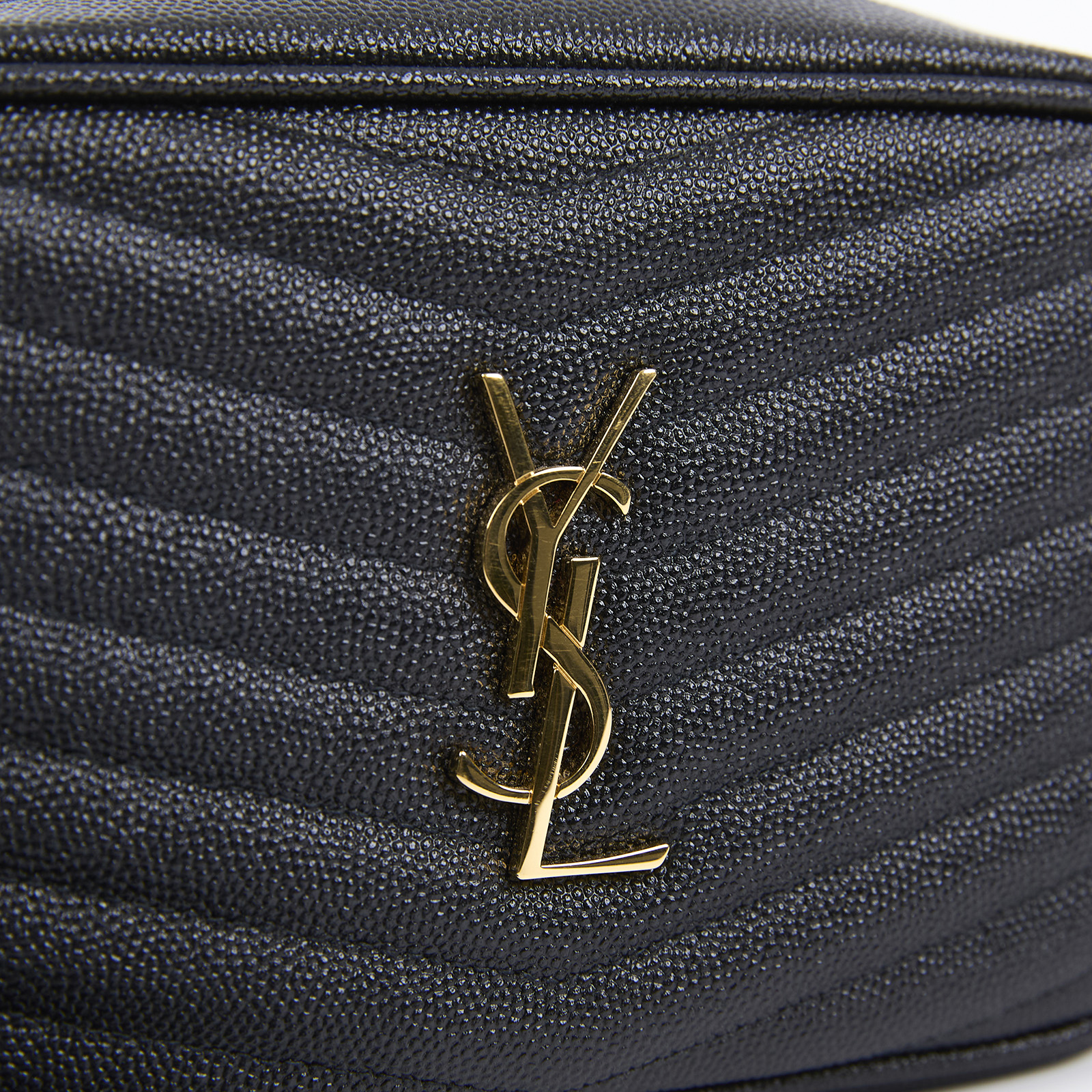 聖羅蘭 YSL SAINT LAURENT Lou 迷你相機包 ALM6180571020 黑金魚子醬相機包 原廠盒子/防塵袋