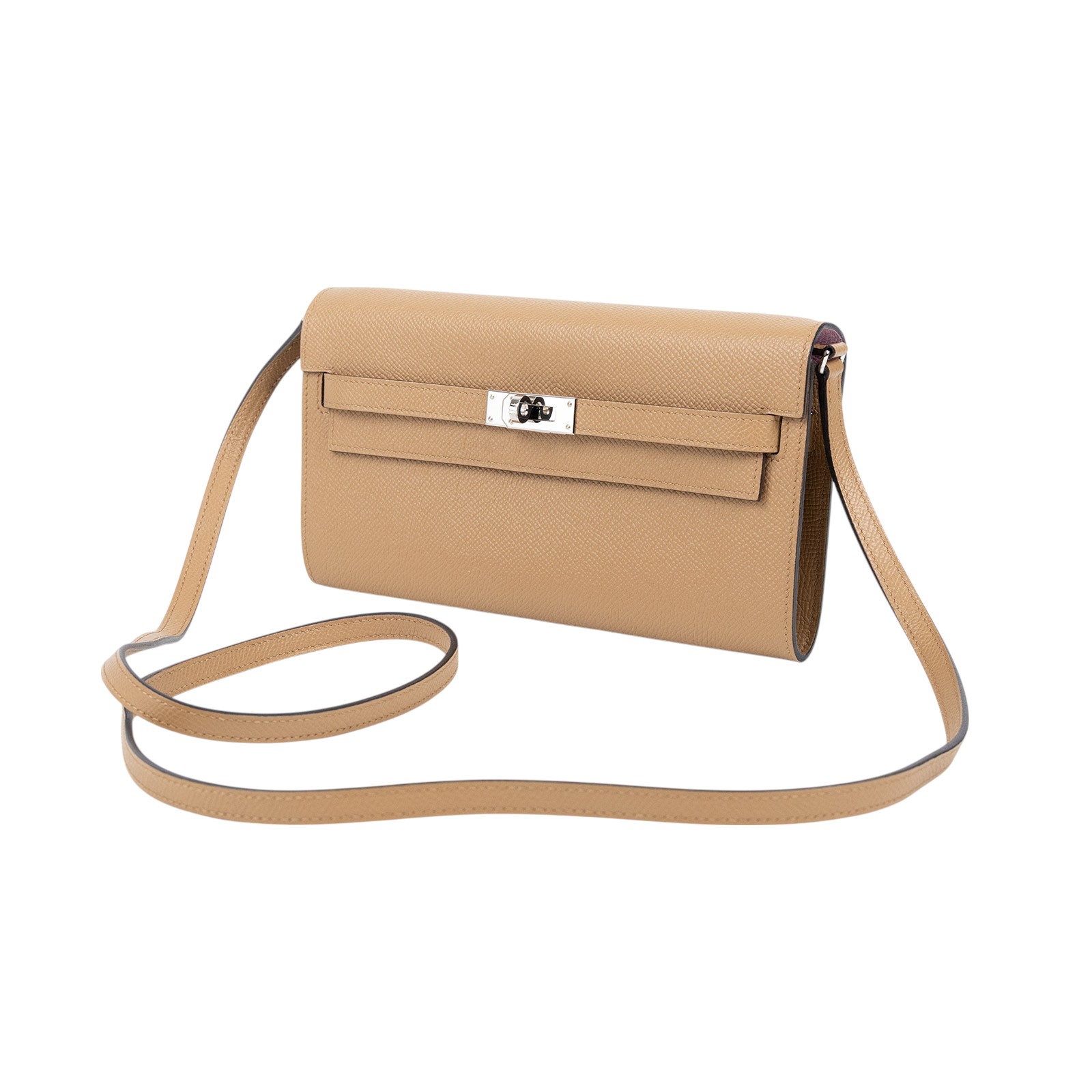 愛馬仕 Hermès Kelly to go 長夾肩背包 KLG U刻 / T1007GZ KELLY TO GO 餅乾色內拚粉 原廠盒子/國外官網明細