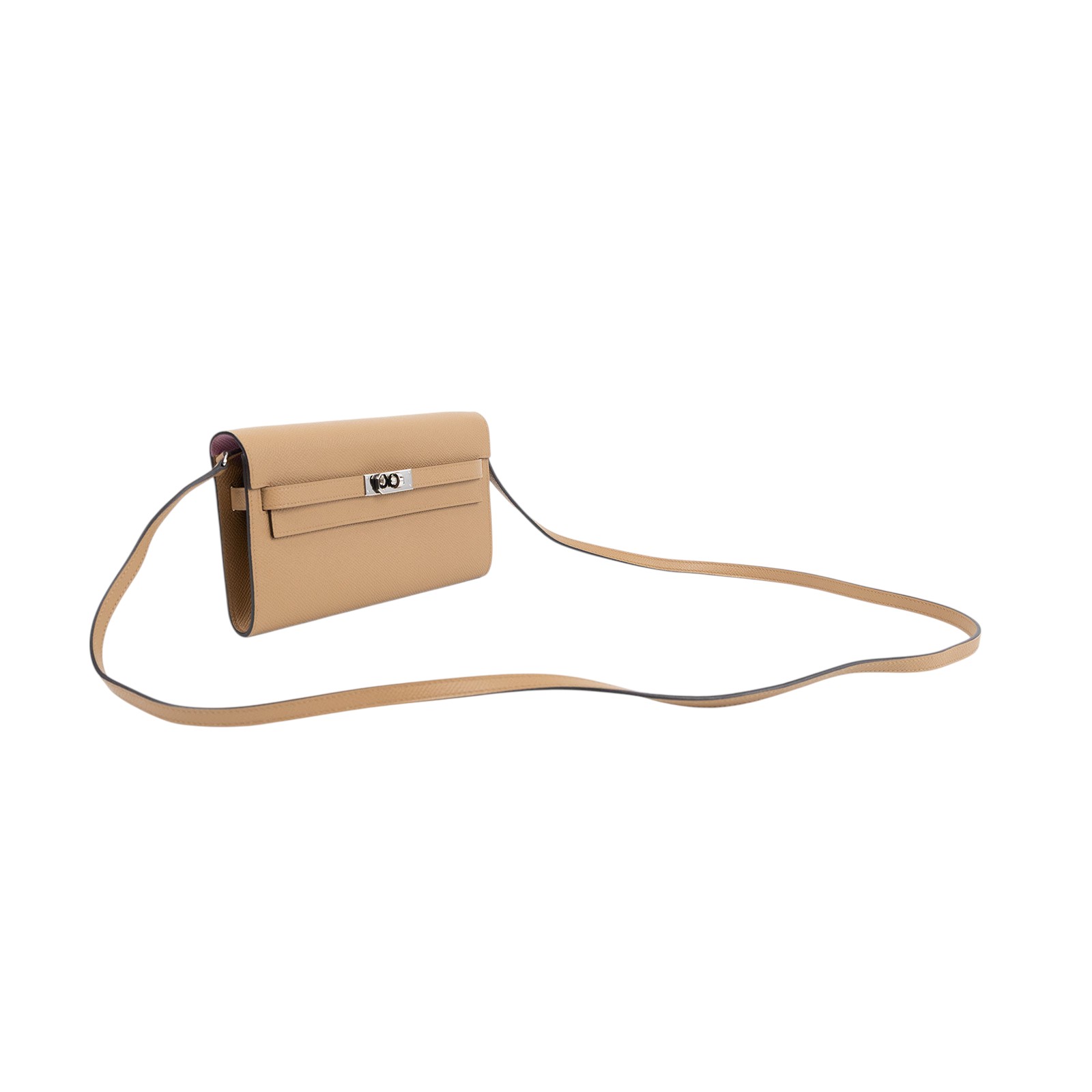 愛馬仕 Hermès Kelly to go 長夾肩背包 KLG U刻 / T1007GZ KELLY TO GO 餅乾色內拚粉 原廠盒子/國外官網明細