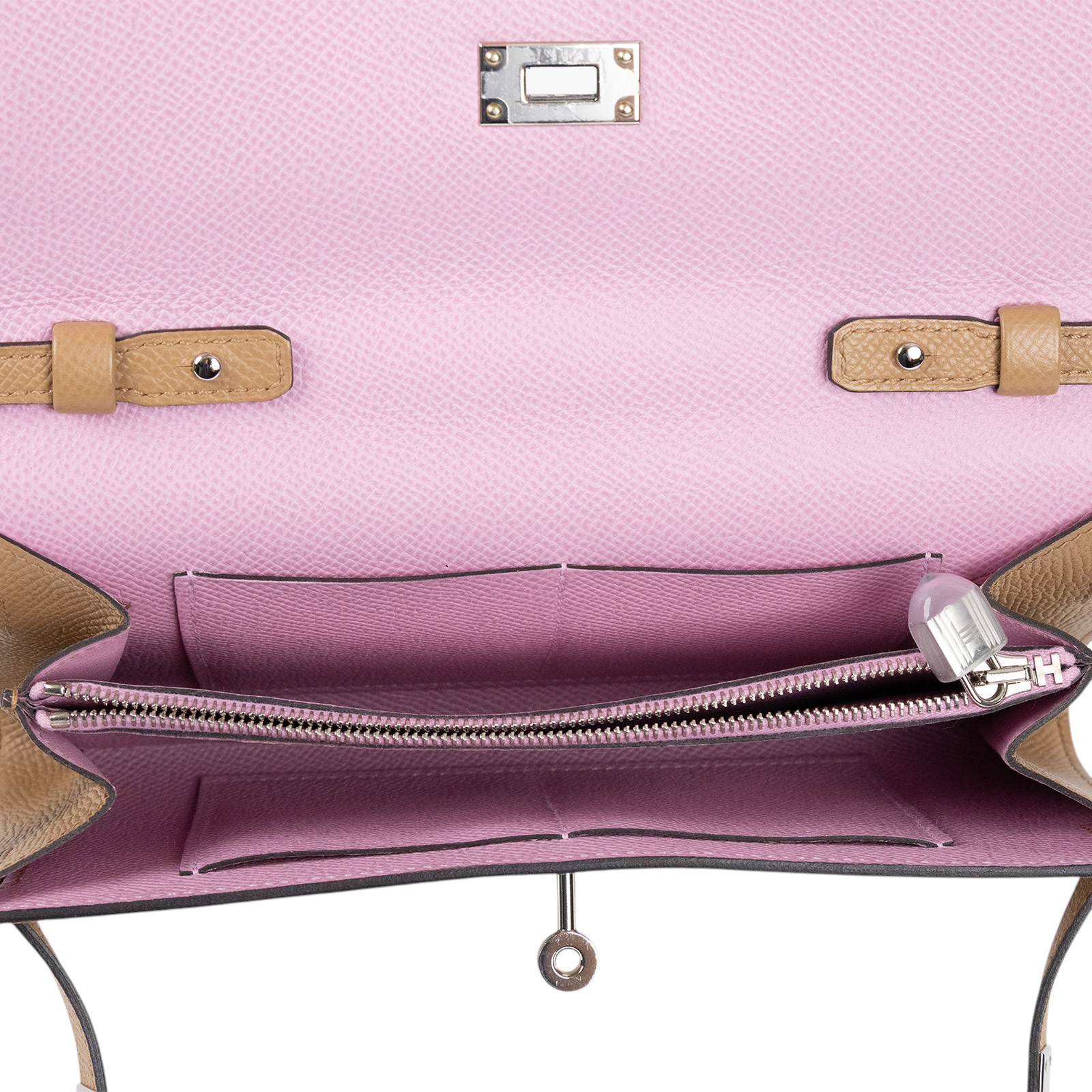 愛馬仕 Hermès Kelly to go 長夾肩背包 KLG U刻 / T1007GZ KELLY TO GO 餅乾色內拚粉 原廠盒子/國外官網明細