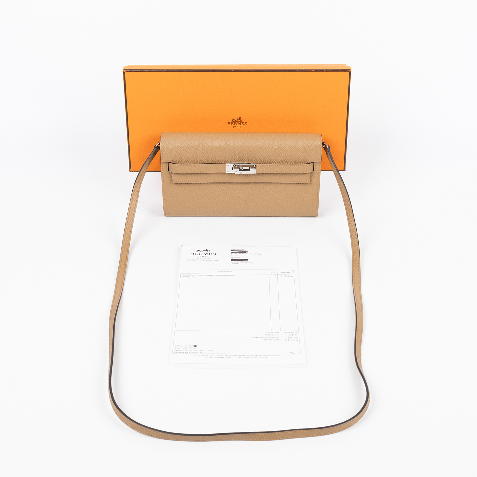 愛馬仕 Hermès Kelly to go 長夾肩背包 KLG U刻 / T1007GZ KELLY TO GO 餅乾色內拚粉 原廠盒子/國外官網明細