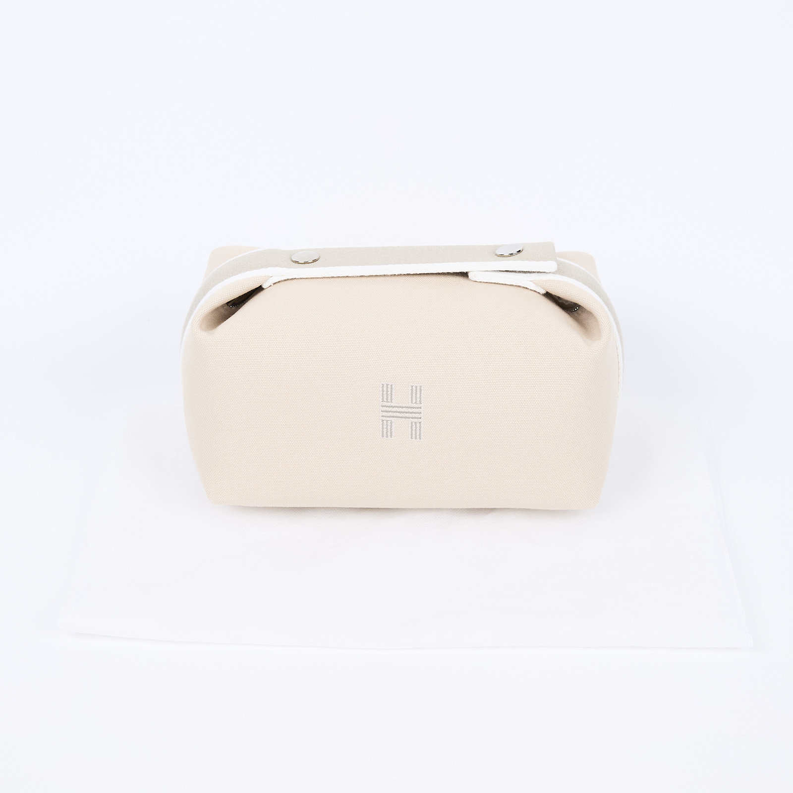 愛馬仕 Hermès Bride a Brac PM 小型 盥洗包 手提包 BBP  米白帆布便當袋 　Bride a Brac PM 無附屬品
