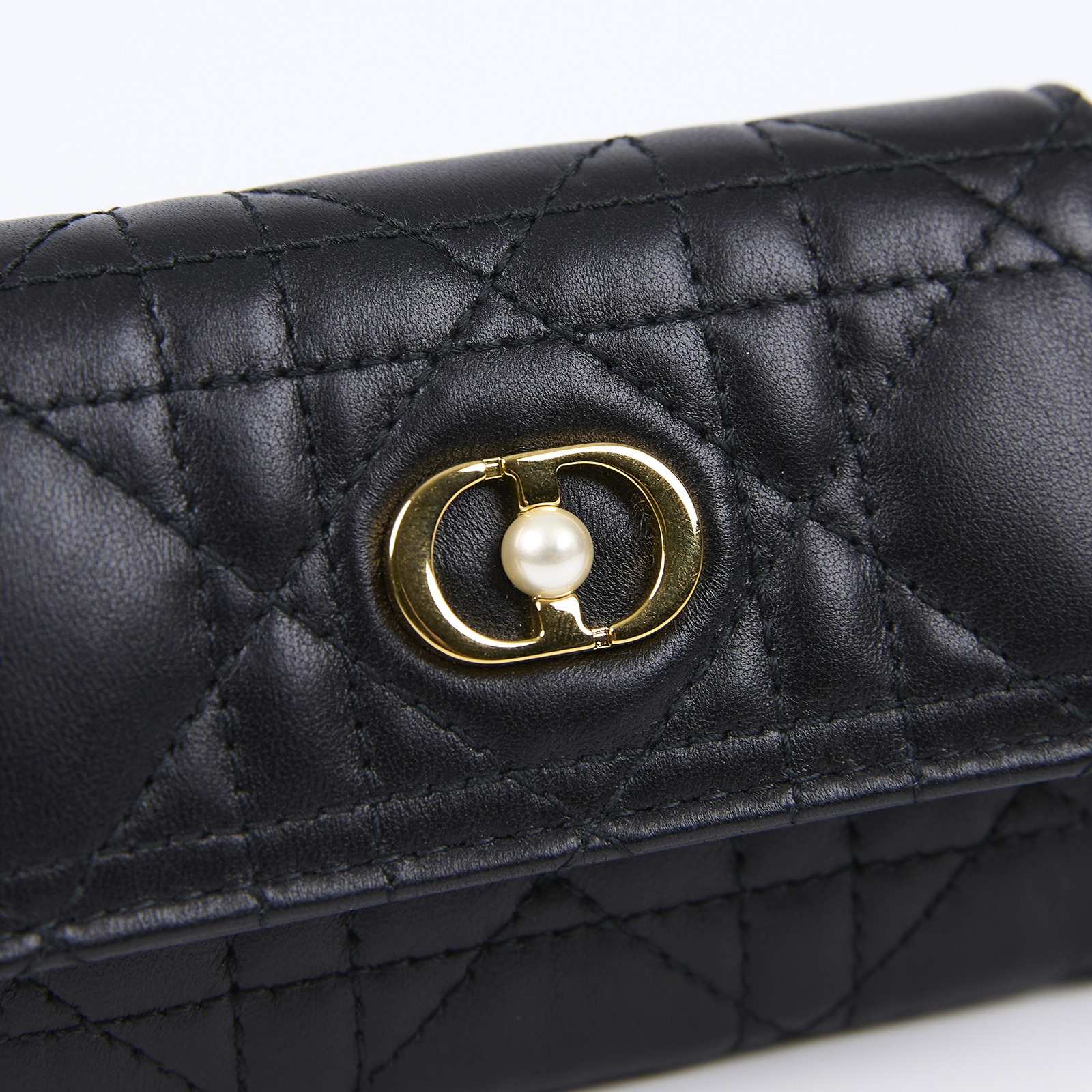 迪奧 CHRISTIAN DIOR Jolie錢包 卡夾 零錢包 S3102UNJB 黑菱格卡包 原廠盒子/防塵袋/購買證明