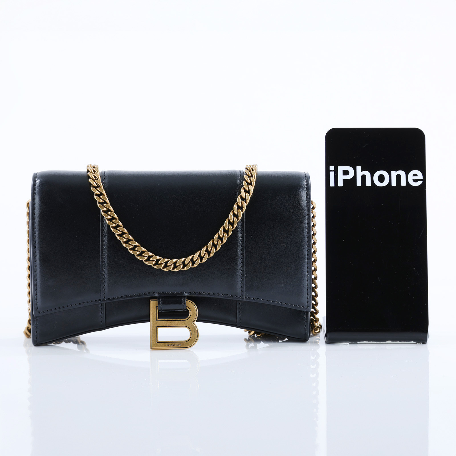 巴黎世家 BALENCIAGA Hourglass Wallet On Chain 沙漏包 6560501QJ4M 黑沙漏包XS 防塵袋