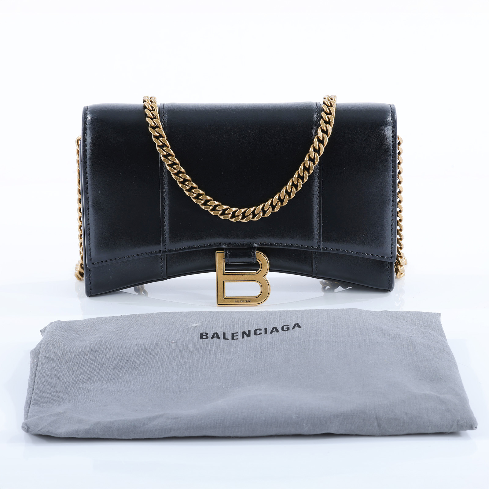 巴黎世家 BALENCIAGA Hourglass Wallet On Chain 沙漏包 6560501QJ4M 黑沙漏包XS 防塵袋