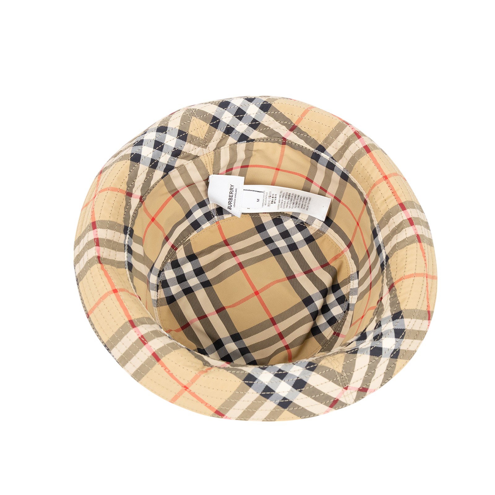博柏利 BURBERRY 格紋 雙面水桶帽 8064349_M 黑內格紋漁夫帽 原廠盒子/防塵袋