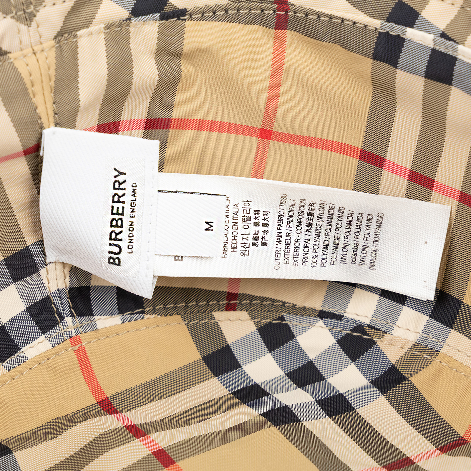 博柏利 BURBERRY 格紋 雙面水桶帽 8064349_M 黑內格紋漁夫帽 原廠盒子/防塵袋
