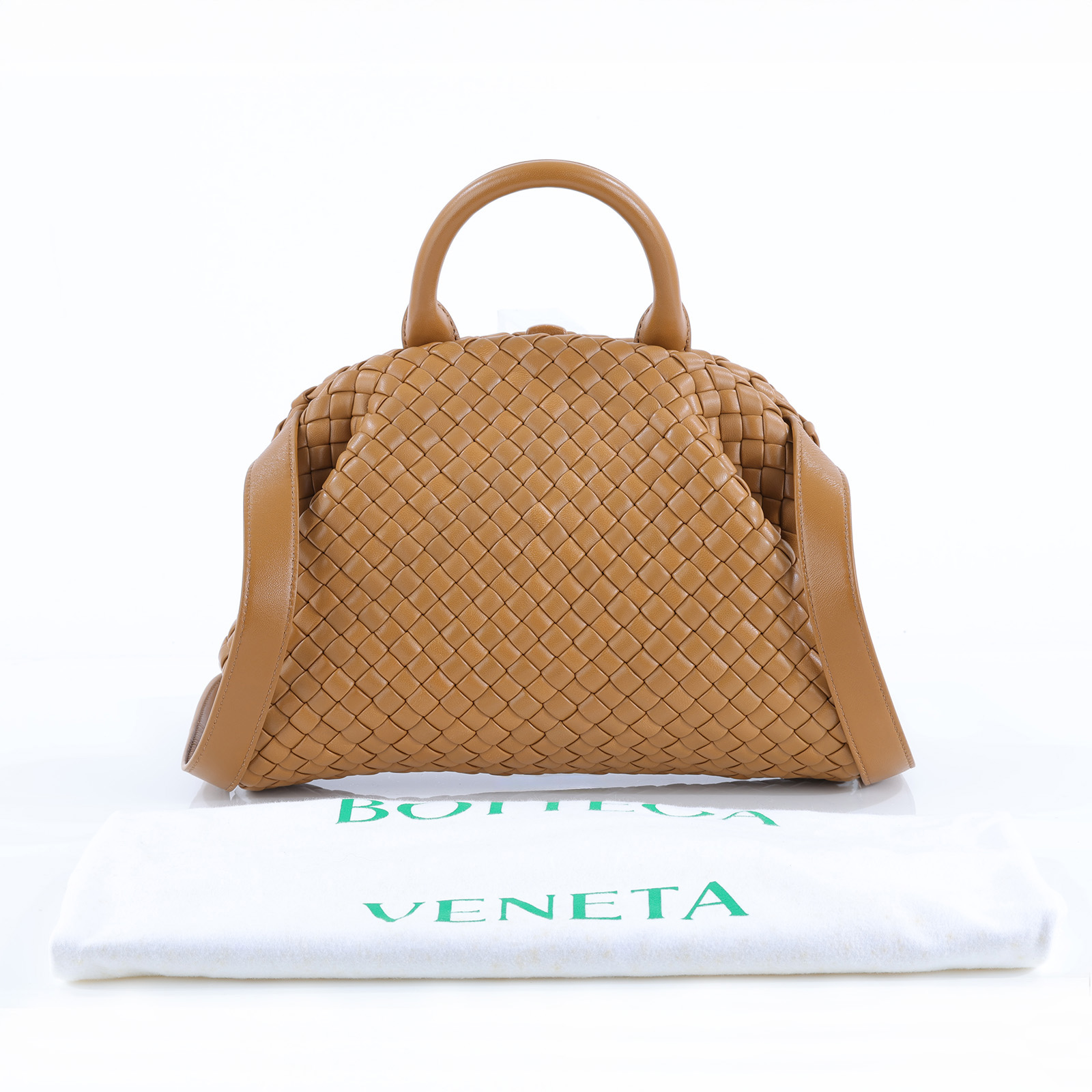 寶緹嘉 BOTTEGA VENETA Handle 手提包 小型 691188V01D1 棕HANDLE INTRECCIATO 防塵袋