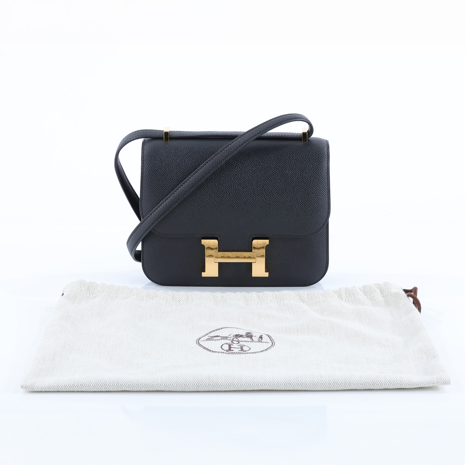 愛馬仕 Hermès Constance Bag 康康包 MIni 18 CN18 D刻 黑金CONSTANCE18 防塵袋