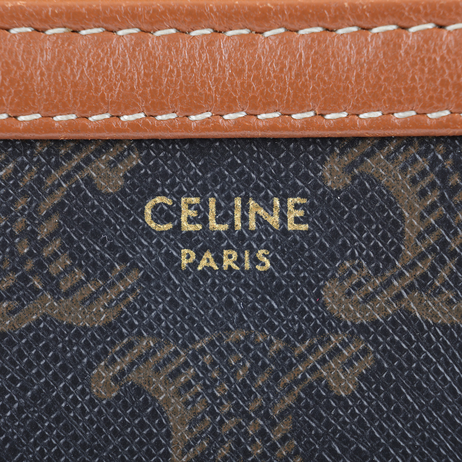 思琳 CELINE 標誌印花飾鍊 手提包 10E382CBX 棕老花凱旋門鏈條貝殼包 防塵袋
