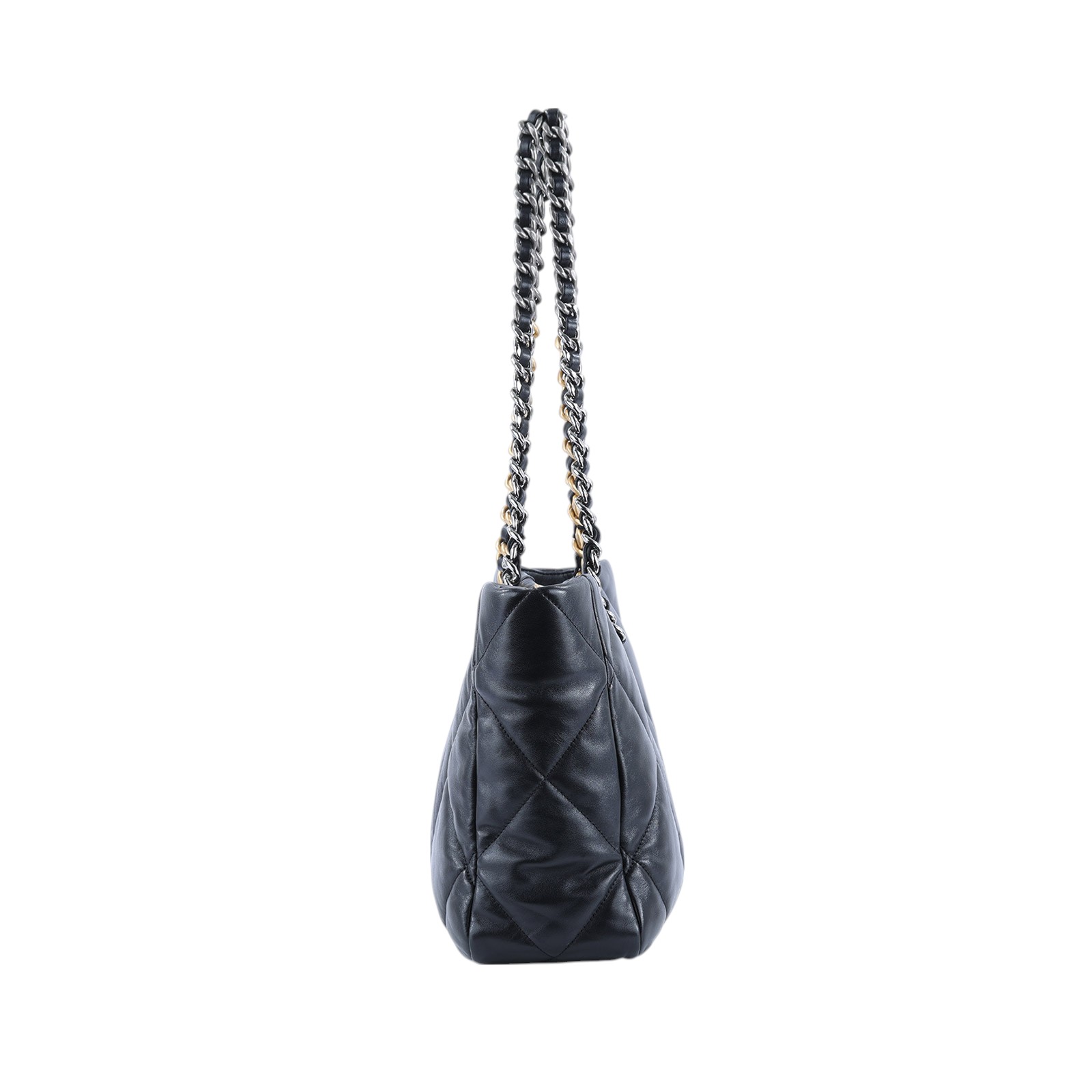香奈兒 CHANEL 19 購物袋  晶片款 黑金羊19 SHOPPING BAG 原廠盒子/防塵袋