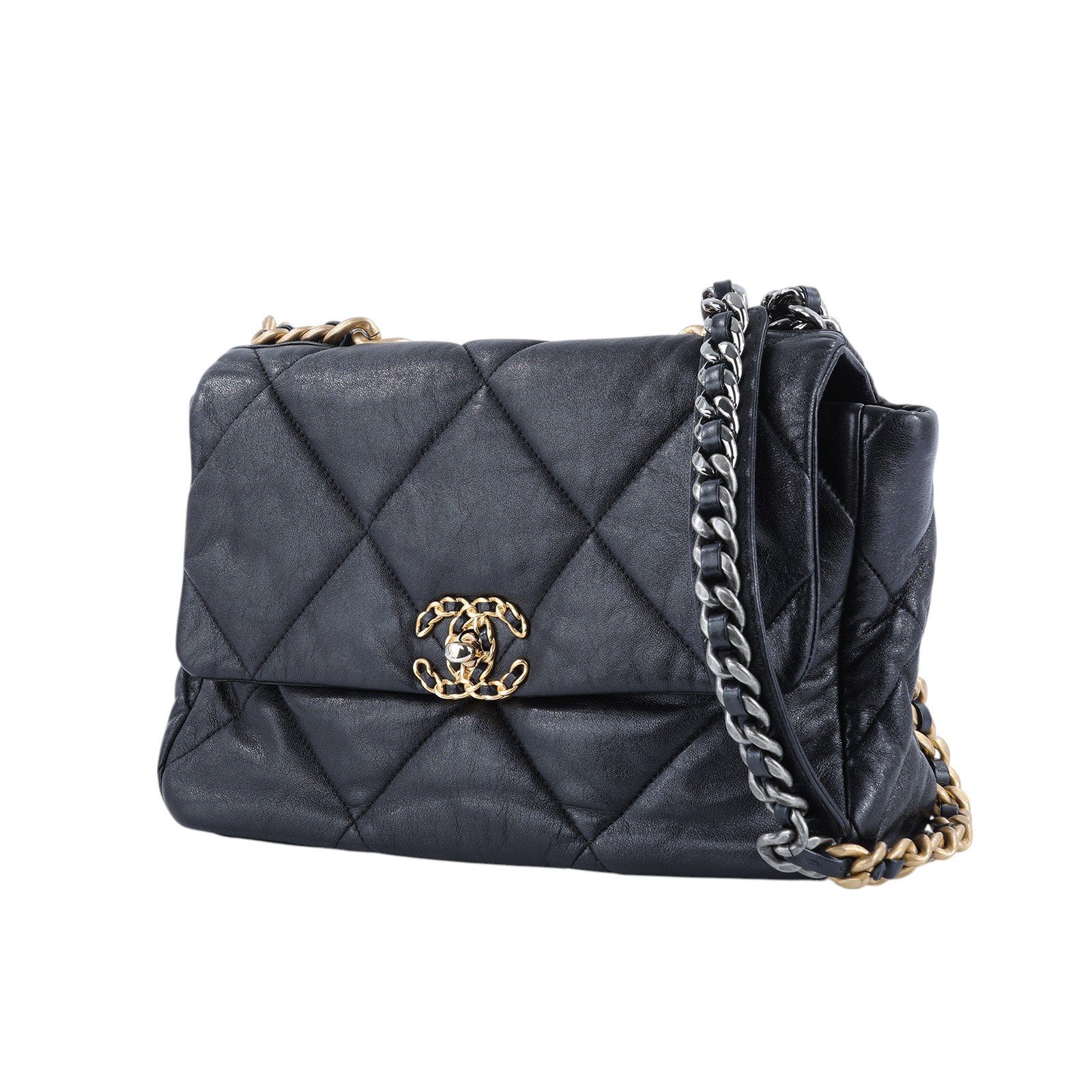 香奈兒 CHANEL 19 大型口蓋包 AS1161 黑19包 30CM 原廠盒子/防塵袋/保證卡