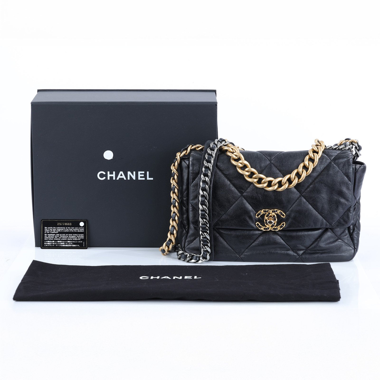 香奈兒 CHANEL 19 大型口蓋包 AS1161 黑19包 30CM 原廠盒子/防塵袋/保證卡