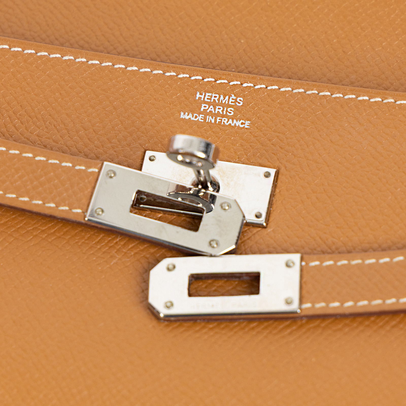 愛馬仕 Hermès Kelly 長夾 錢包 KLLONG X刻 金棕銀扣KELLY長夾 原廠盒子/收據
